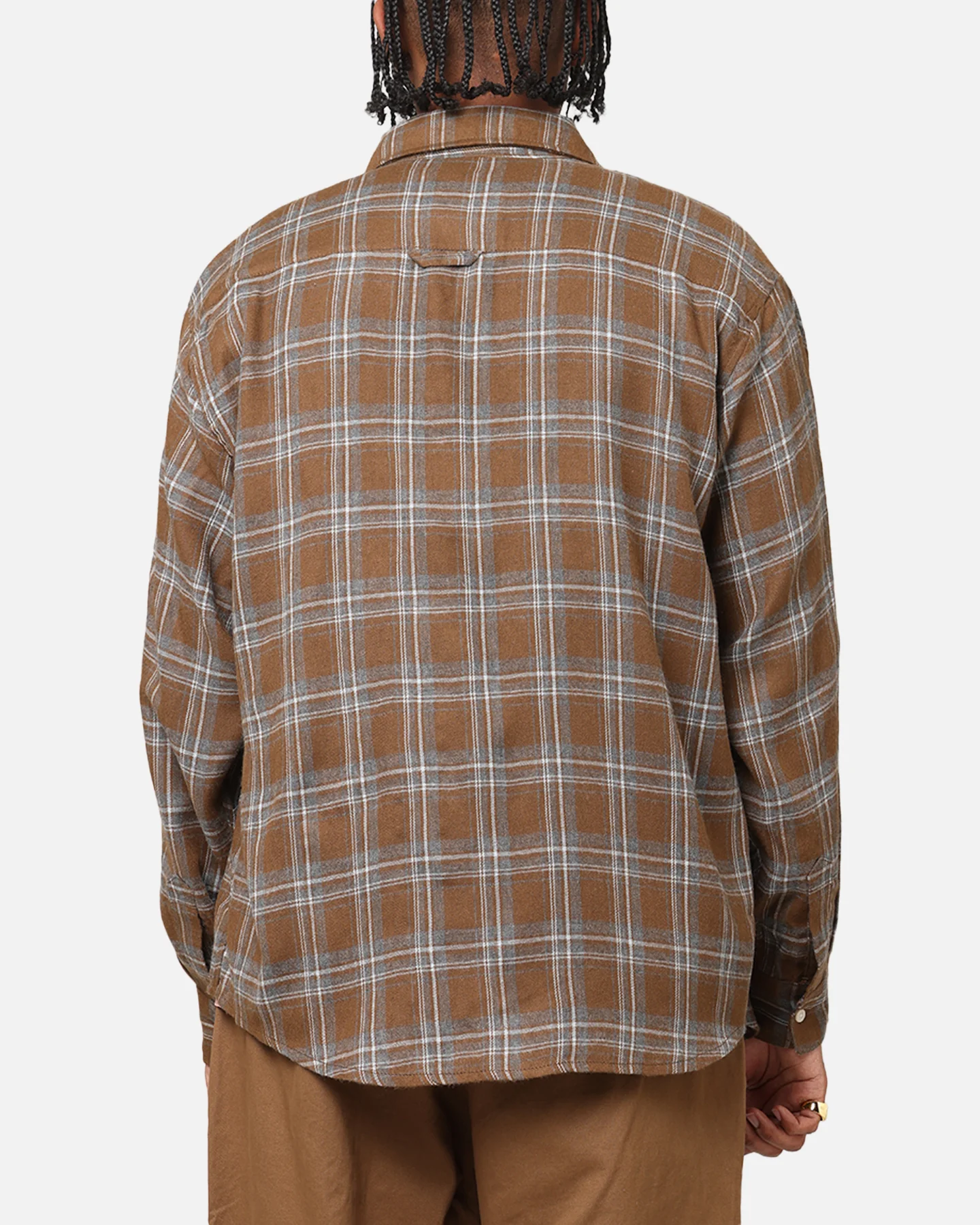 S Double Duty Plaid Long Sleeve Shirt Brown - Image 3