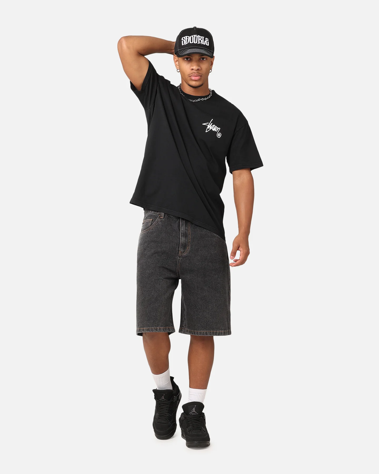 S Double Roots Dot T-Shirt Washed Black - Image 3