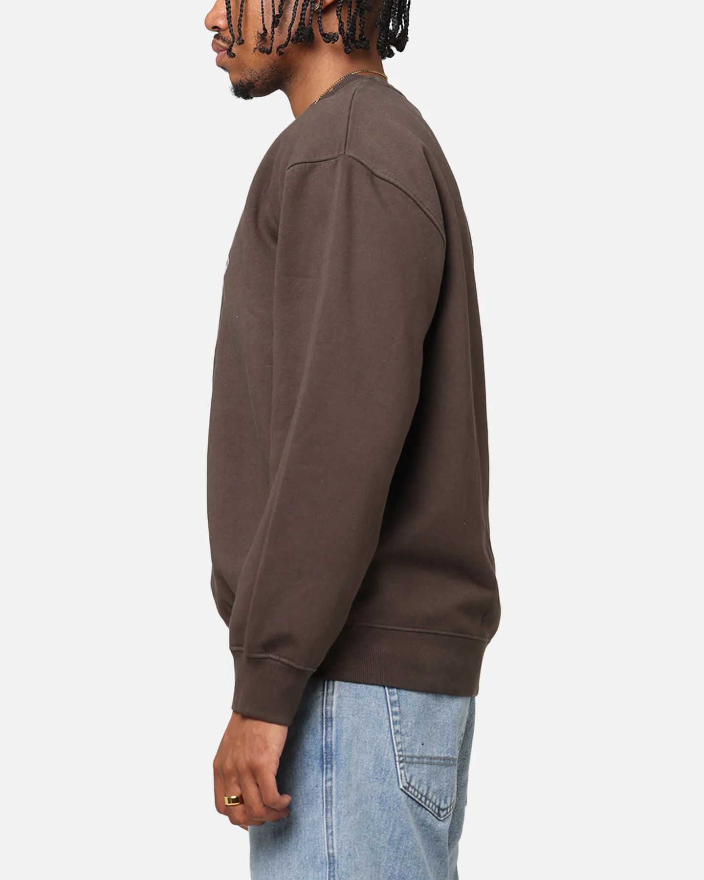 S Double Shawn Script Crewneck Washed Brown - Image 5