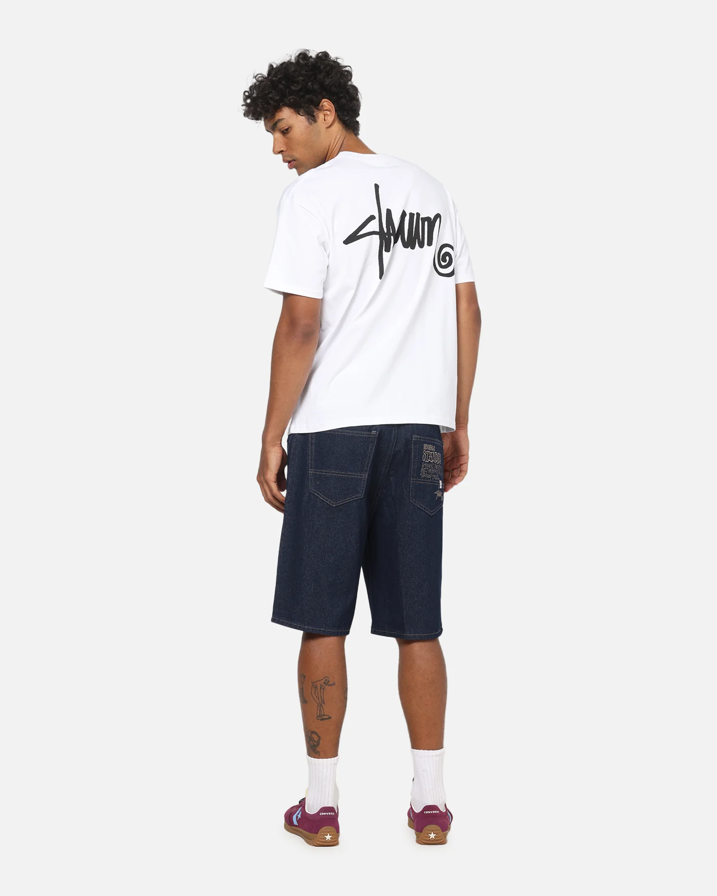 S Double Shawn Script T-Shirt White - Image 3