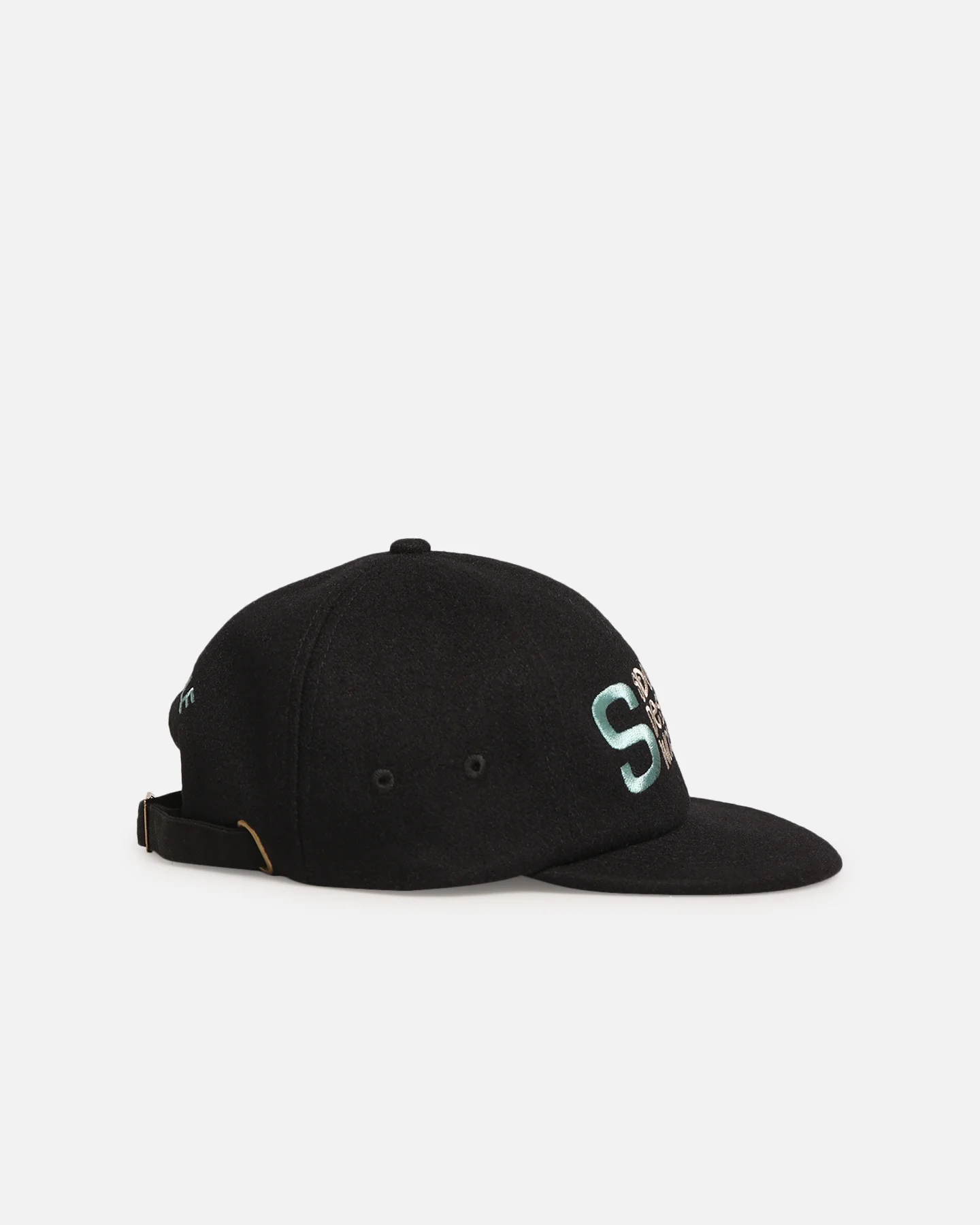 S Double Wool Strapback Cap Black - Image 3