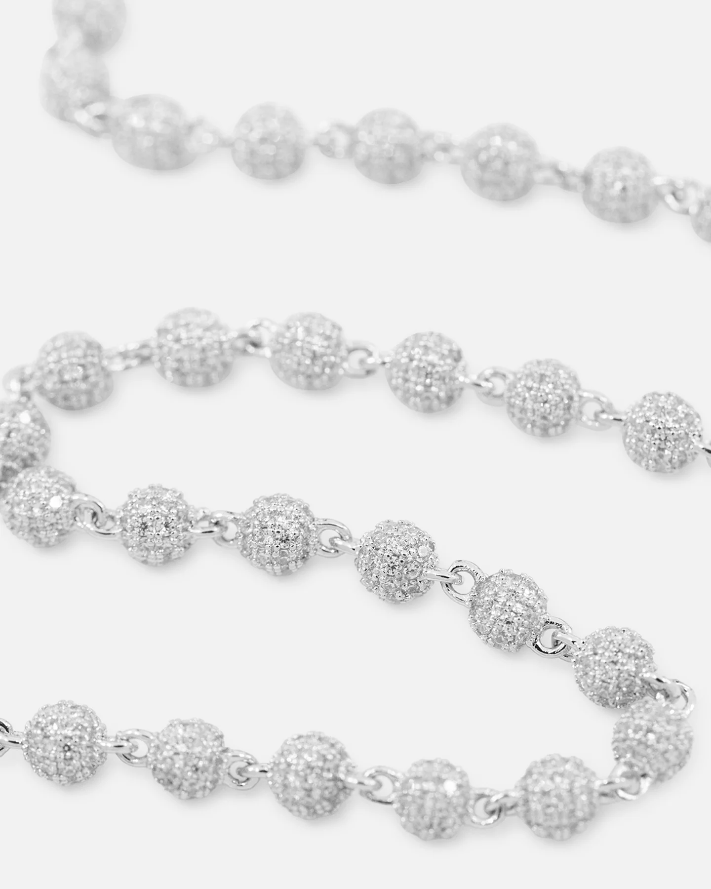 Saint Morta 4mm Iced Ball Chain White Gold - Image 3
