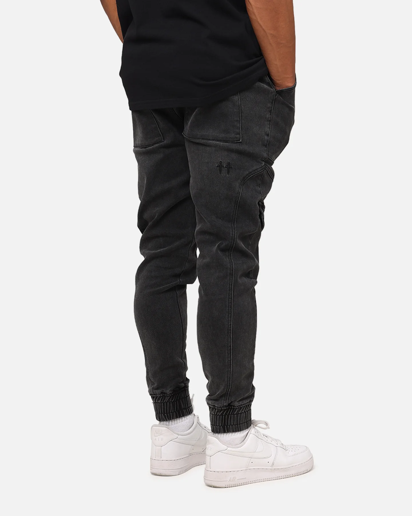 Saint Morta Aera Denim Joggers Black Shadow - Image 5
