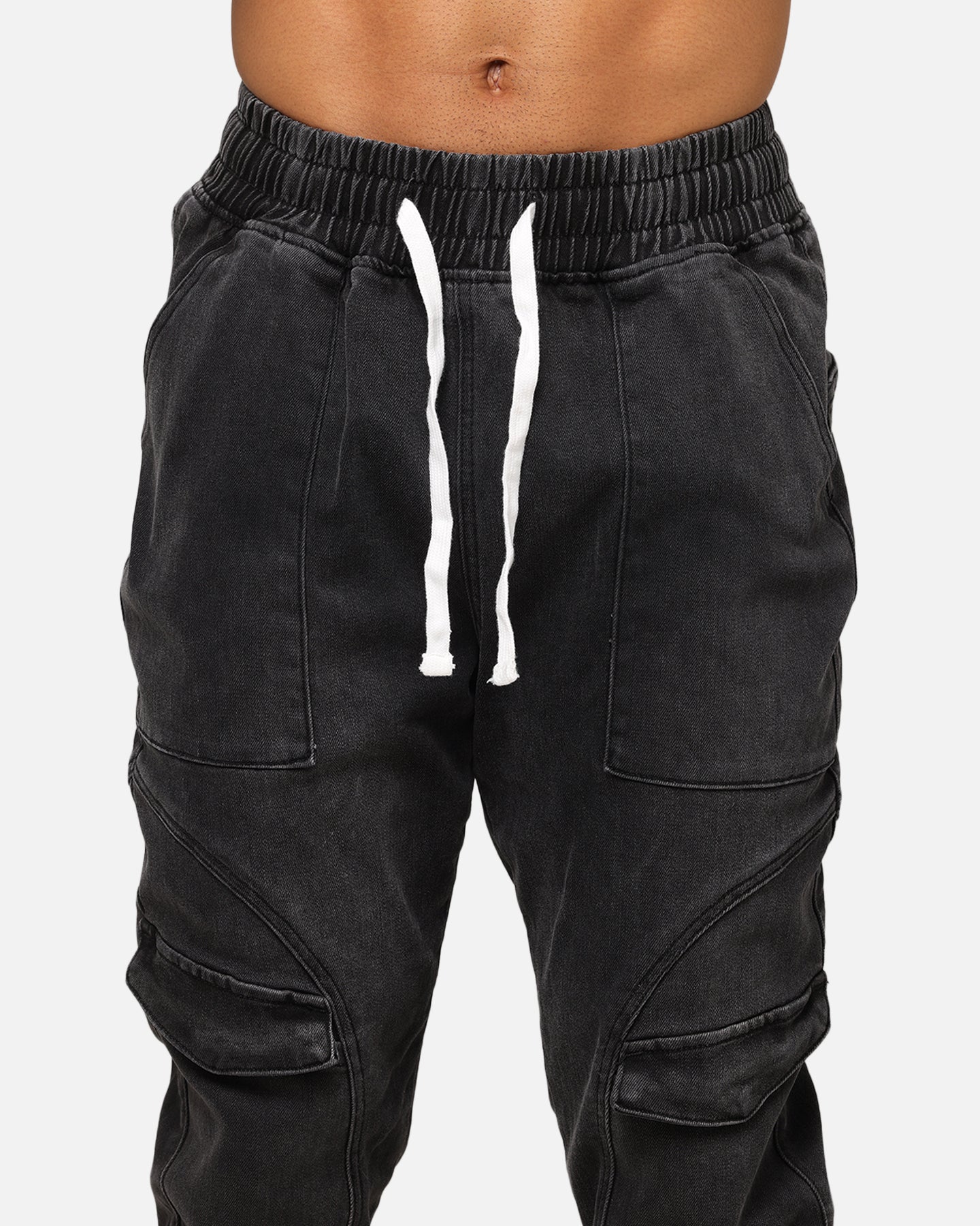 Saint Morta Aera Denim Joggers Black Shadow - Image 7