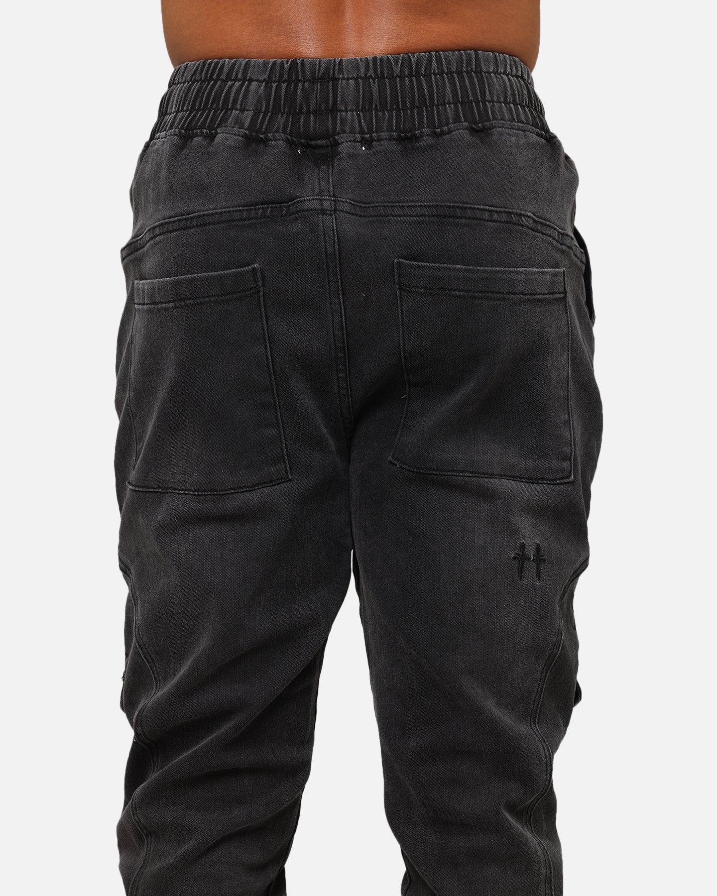 Saint Morta Aera Denim Joggers Black Shadow - Image 8