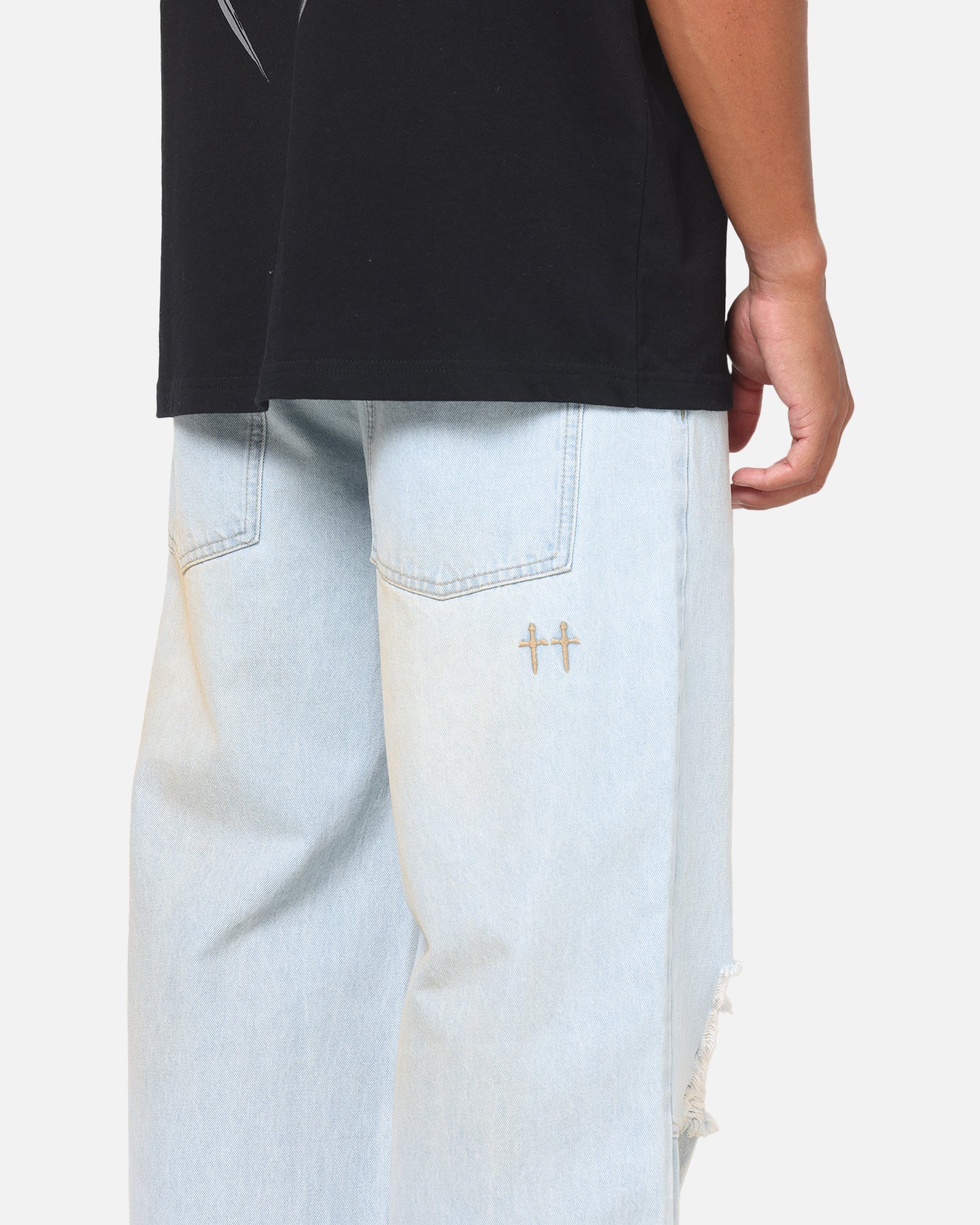 Saint Morta Amplus Distressed Jeans Light Dirty Denim - Image 4