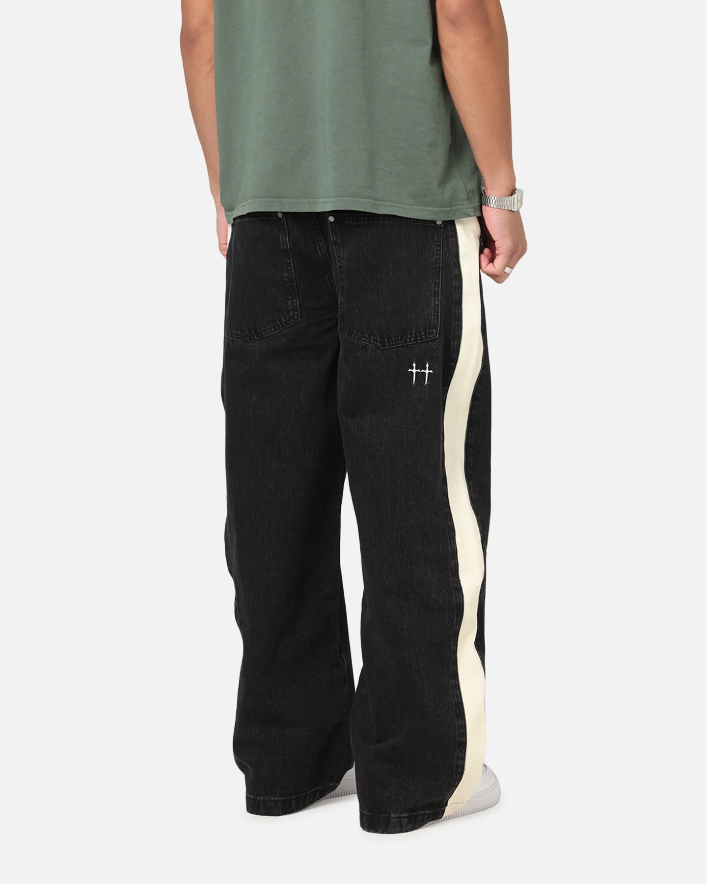 Saint Morta Amplus Sidewinder Jeans Black/Off White - Image 5