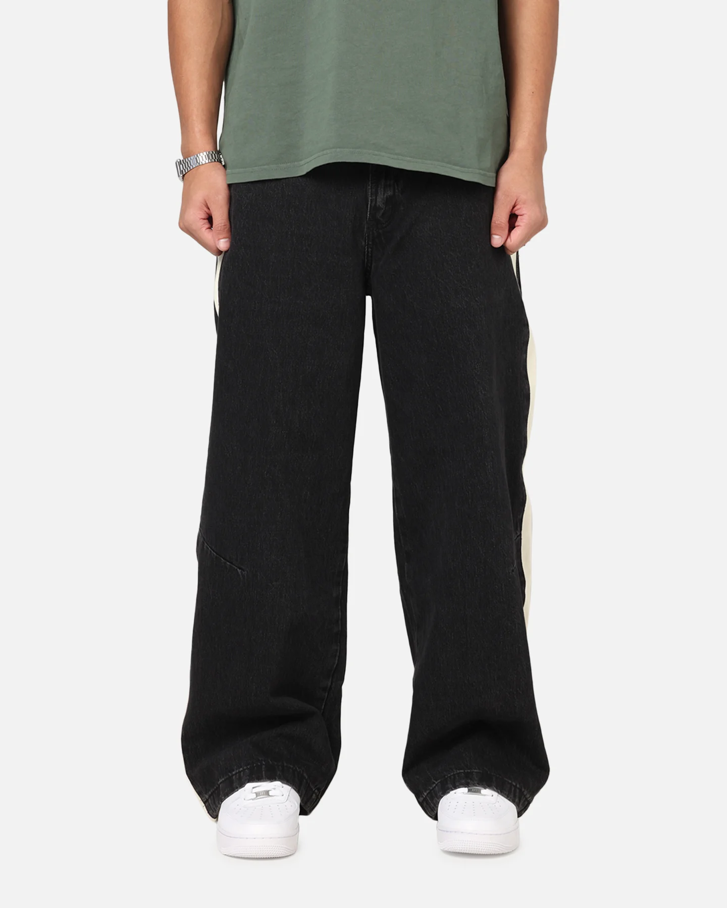 Saint Morta Amplus Sidewinder Jeans Black/Off White - Image 6