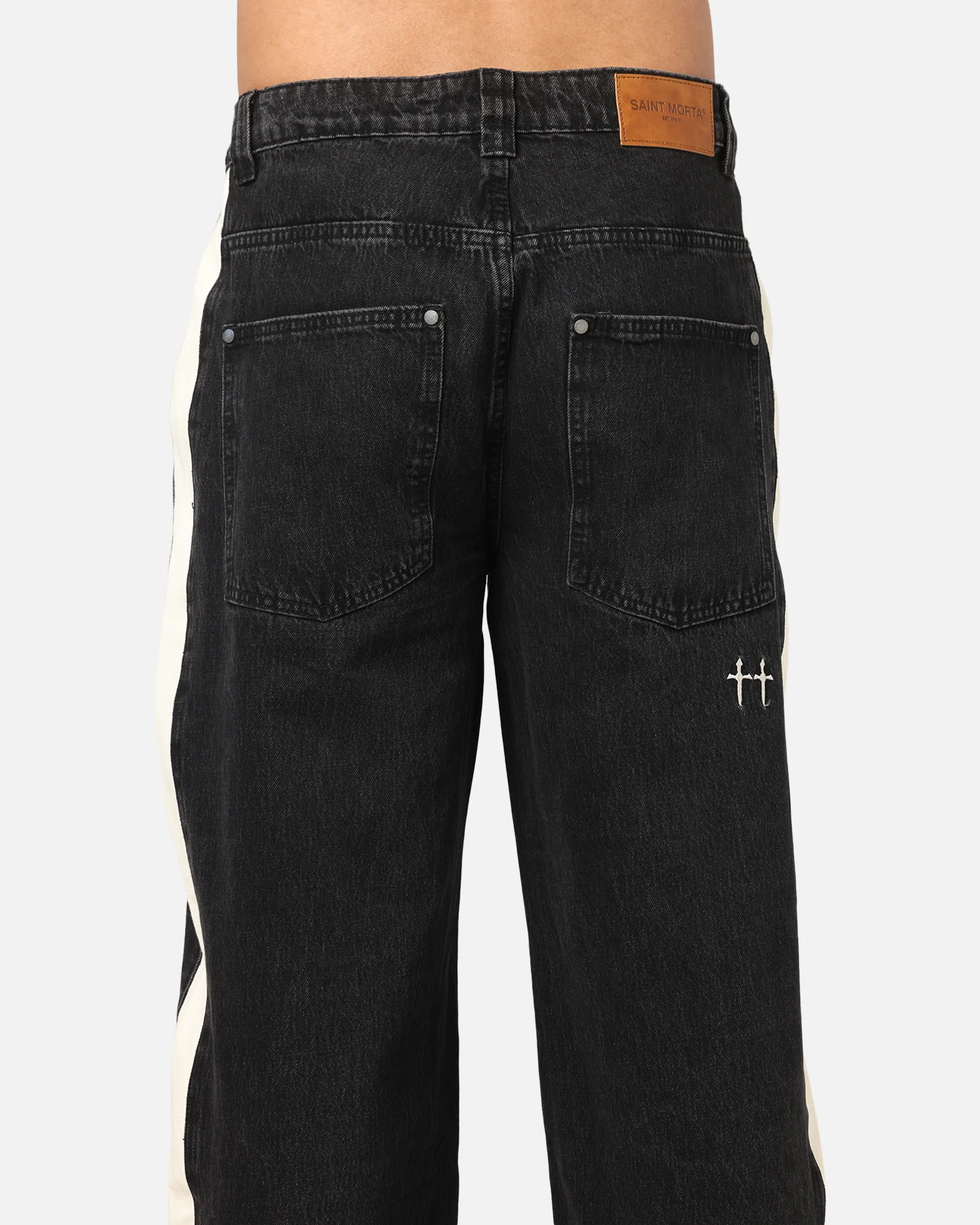 Saint Morta Amplus Sidewinder Jeans Black/Off White - Image 8