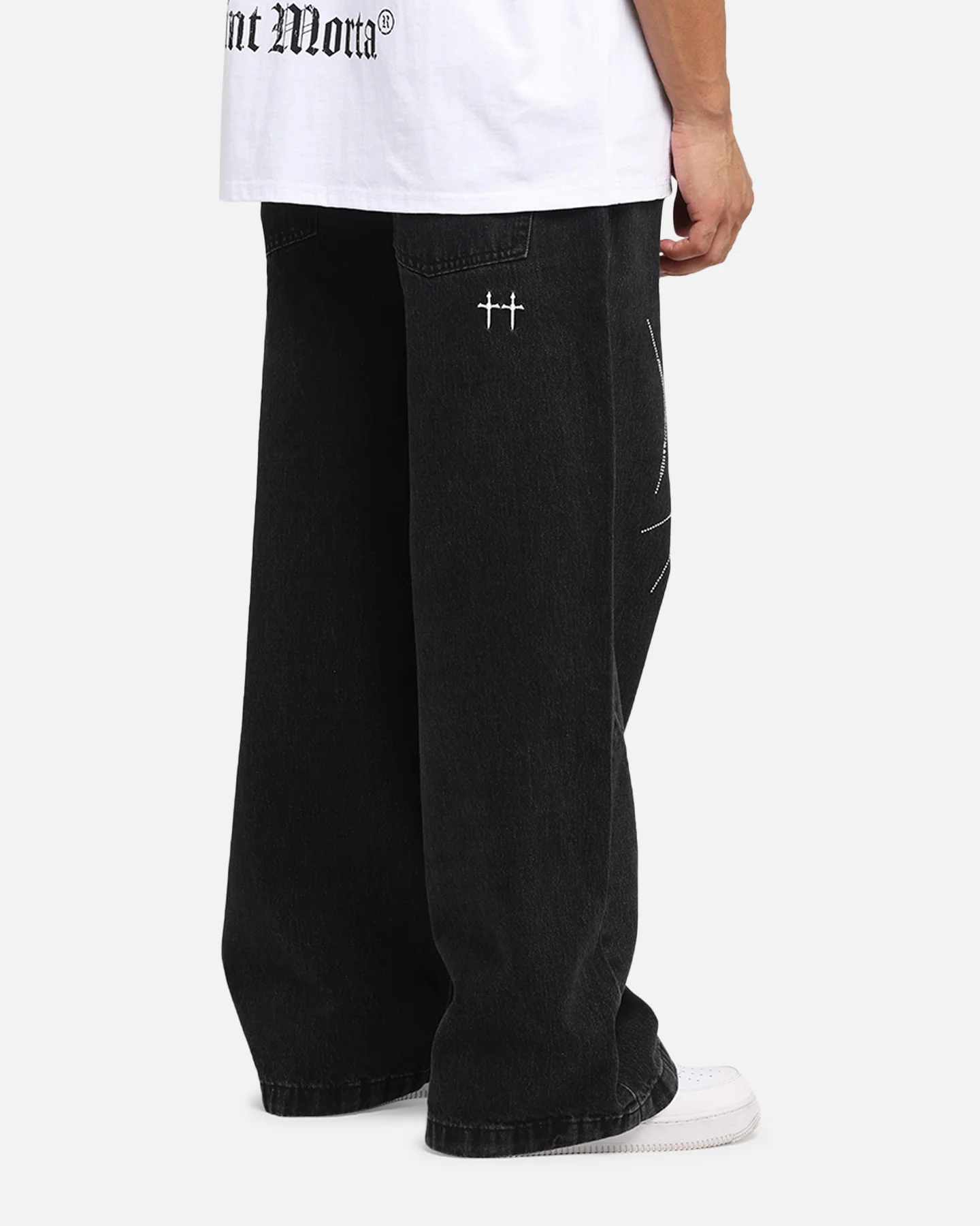 Saint Morta Amplus Tribal Rhinestone Jeans Black Shadow - Image 6