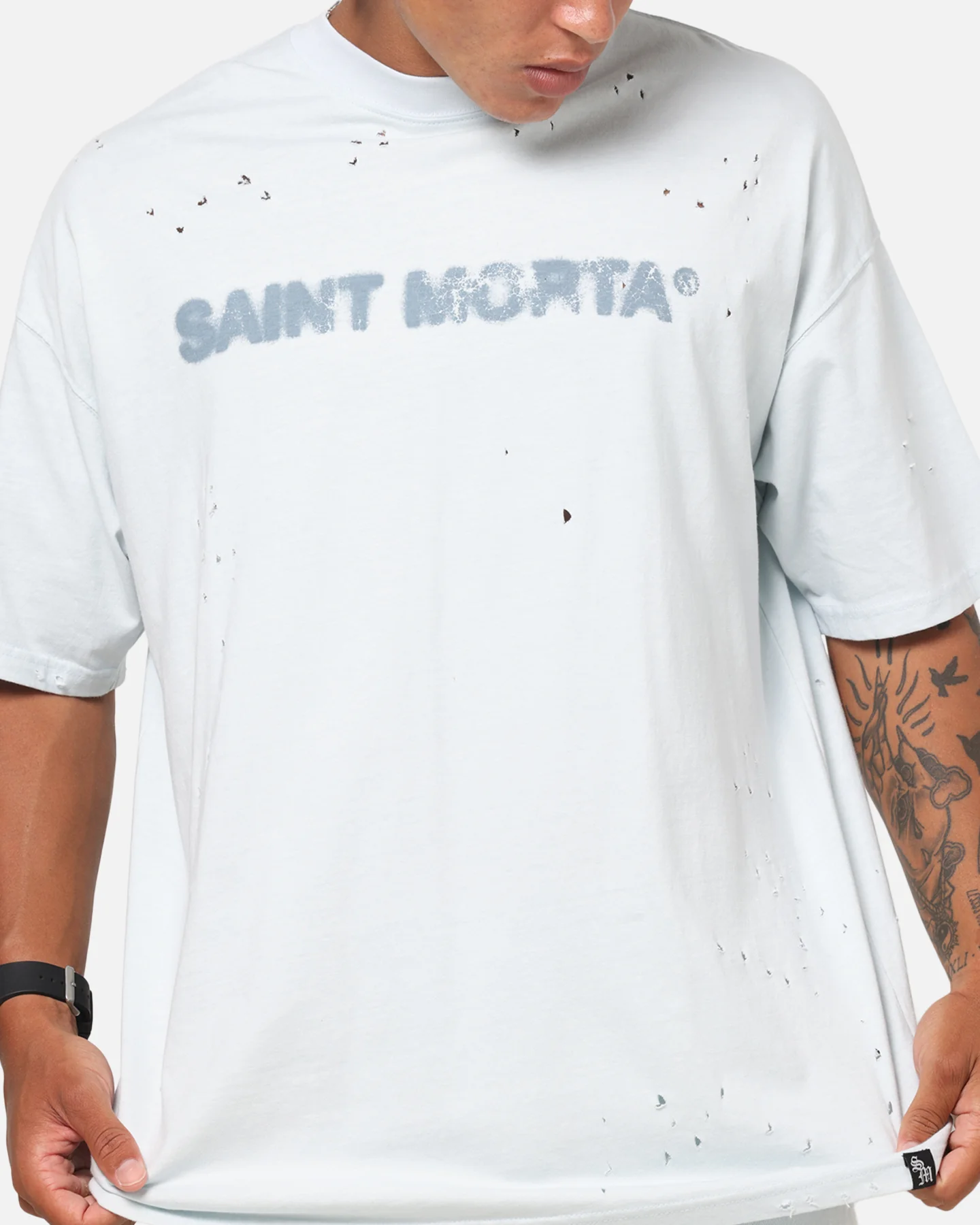 Saint Morta Apocalypse Boxy T-Shirt Washed Blue - Image 6