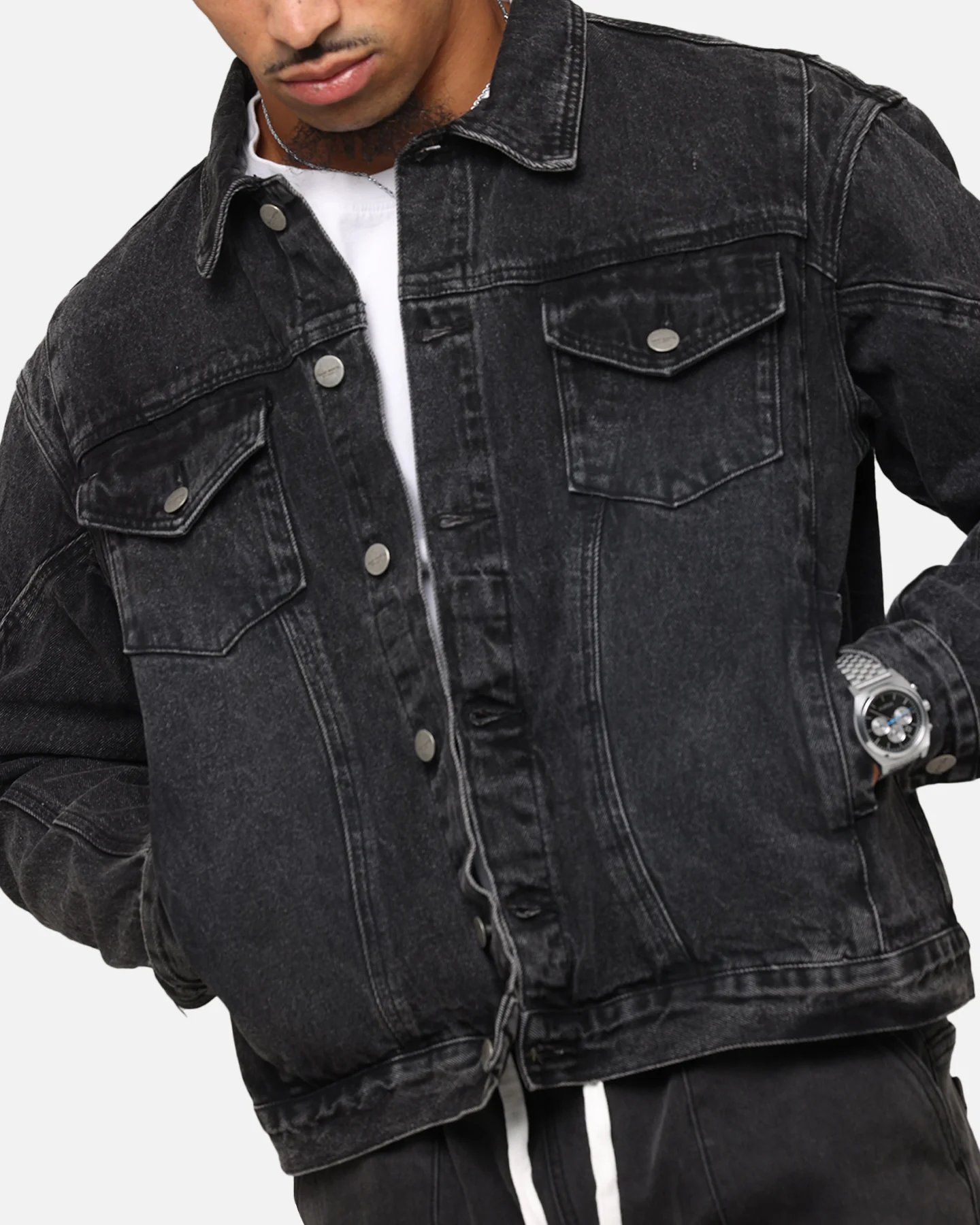 Saint Morta Armoury Denim Jacket Black Shadow - Image 6