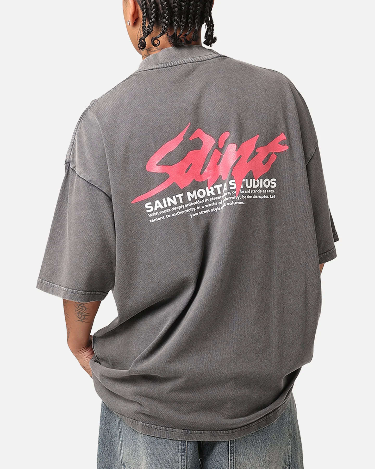 Saint Morta Artistry T-Shirt Washed Charcoal - Image 7