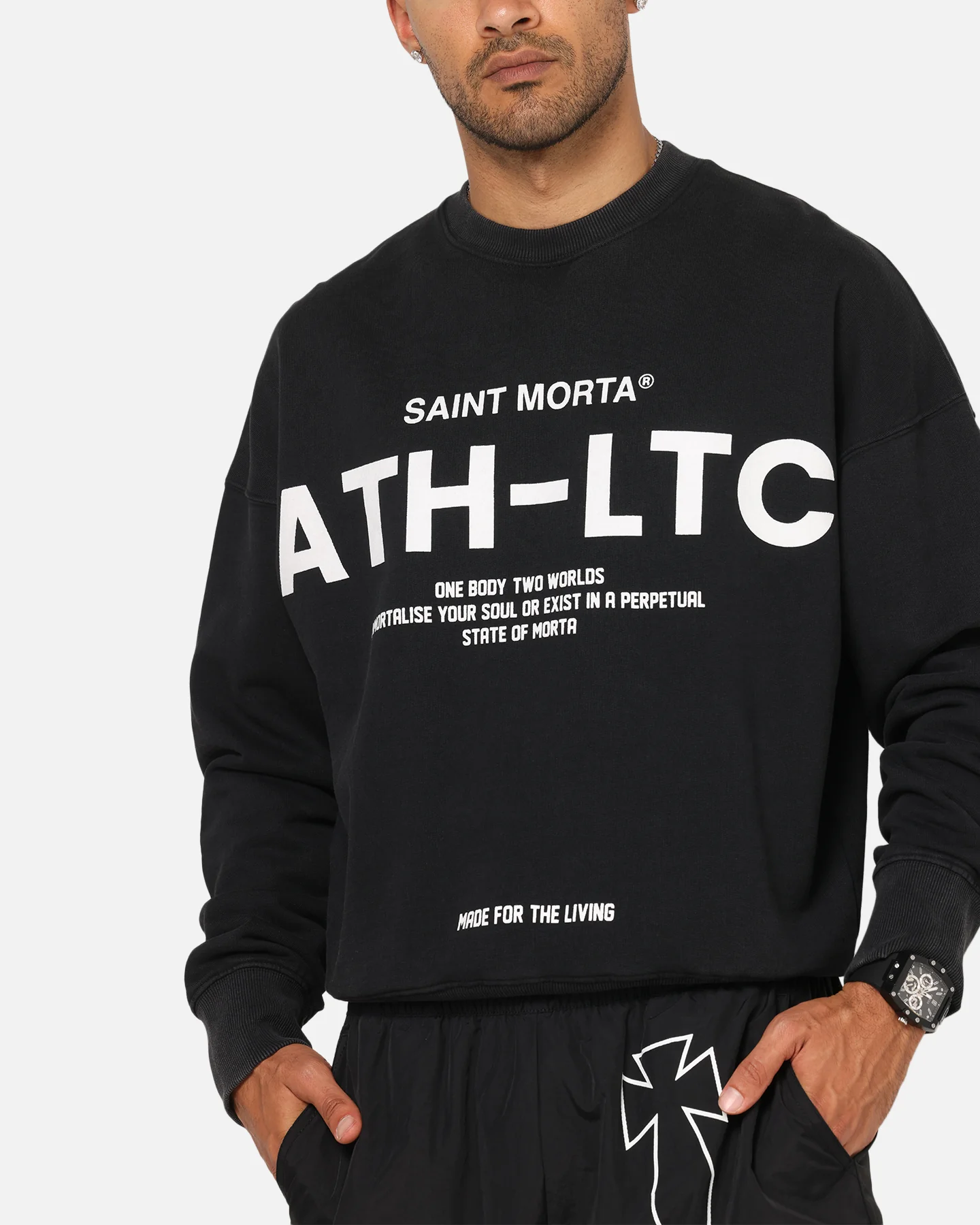 Saint Morta Athltc Crewneck Black - Image 7