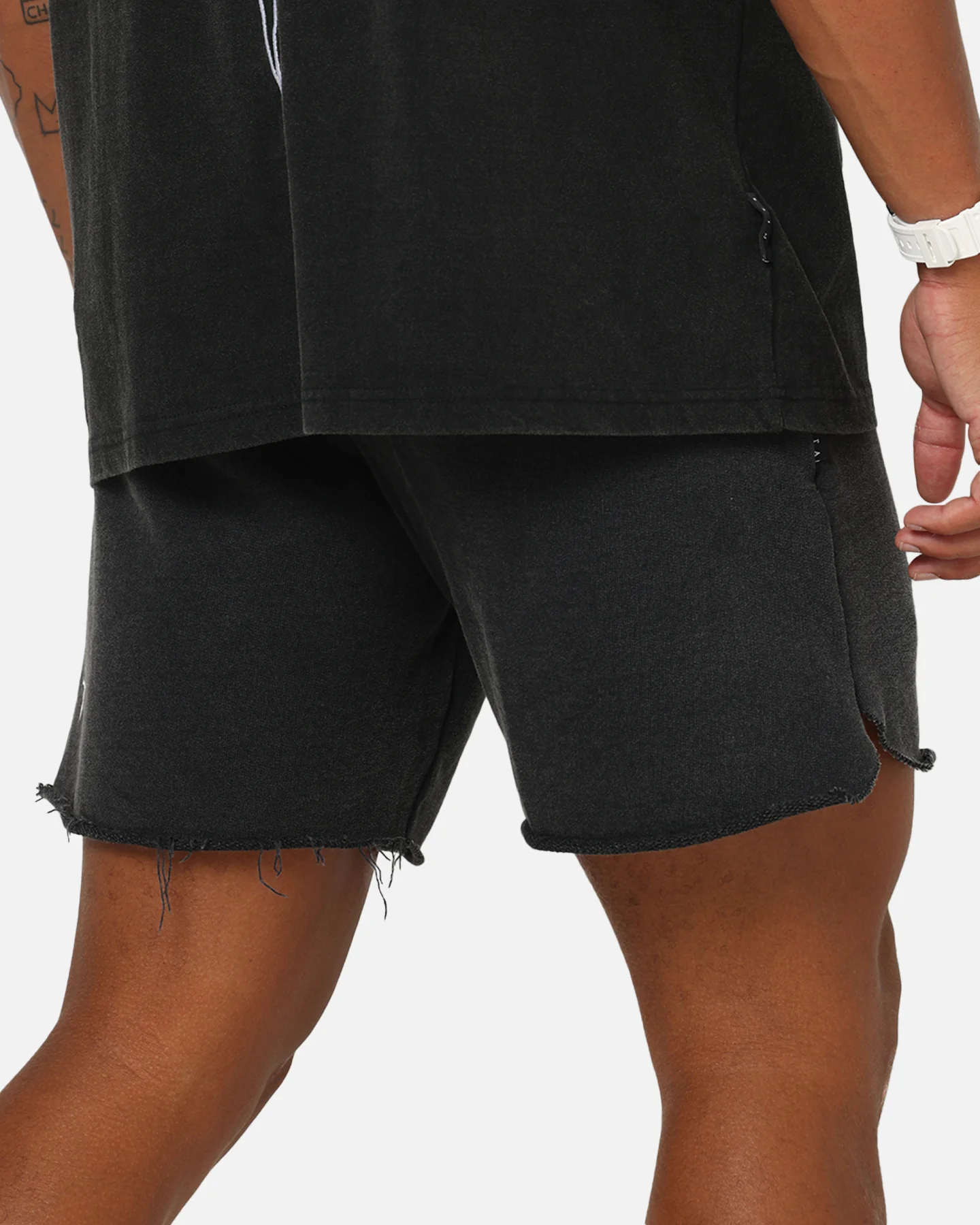 Saint Morta Athltc Sweat Shorts Washed Black - Image 3
