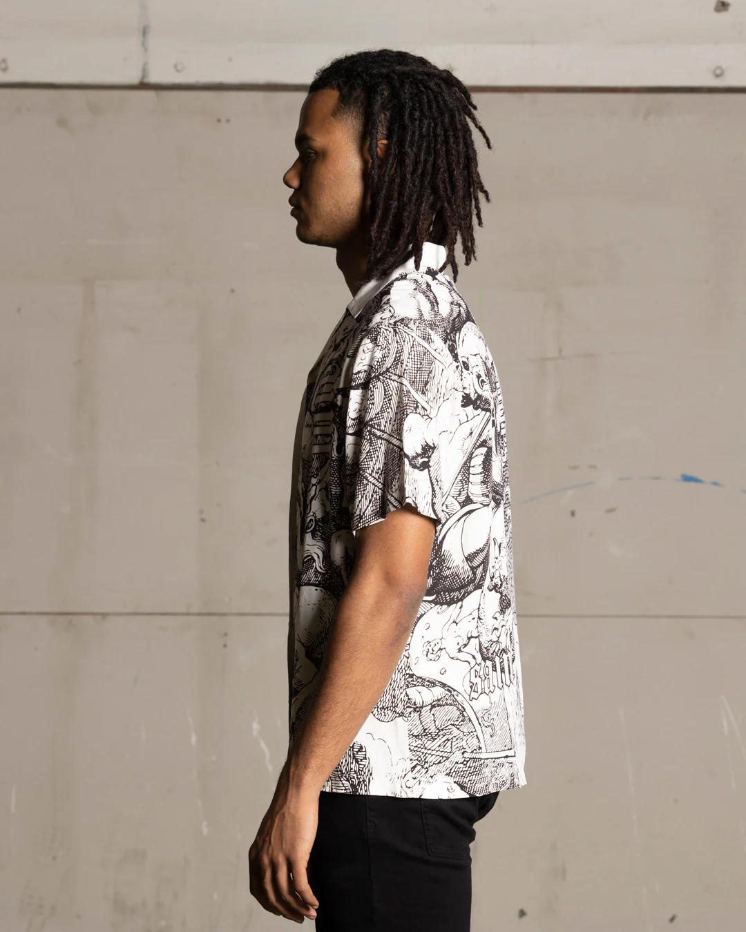 Saint Morta Babylon Short Sleeve Shirt Black/White - Image 8