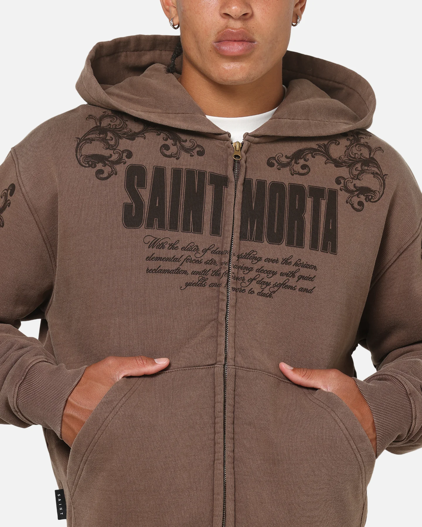 Saint Morta Baroque Zip Hoodie Pigment Washed - Image 6