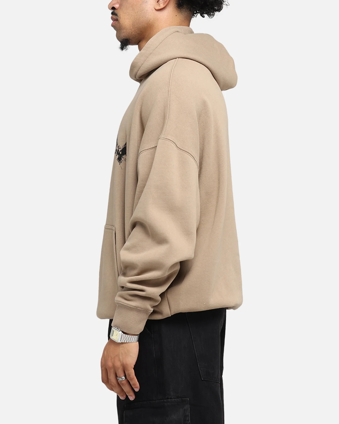 Saint Morta Black Doves Boxy Hoodie Tan - Image 5