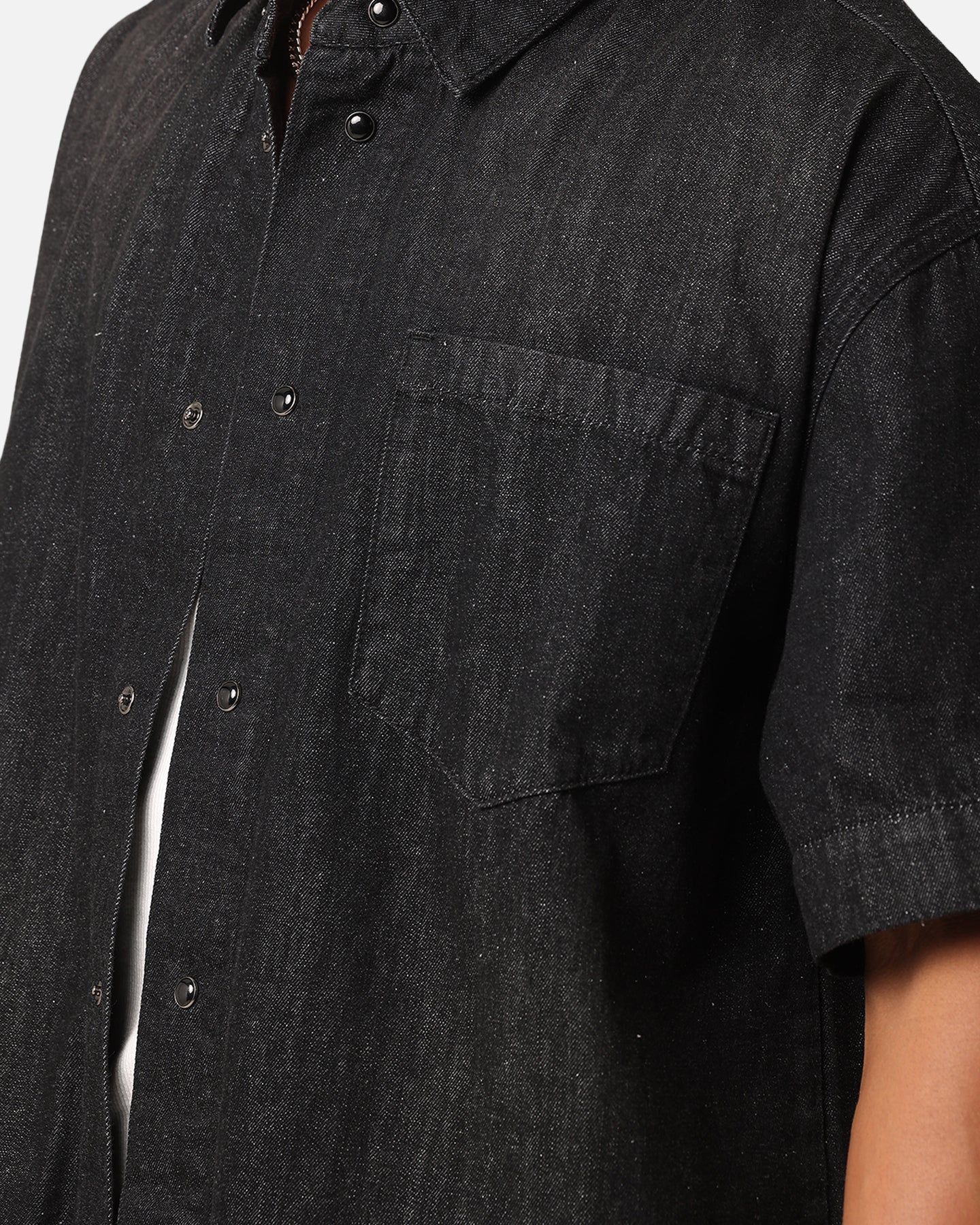 Saint Morta Boxy Denim Shirt Black - Image 6