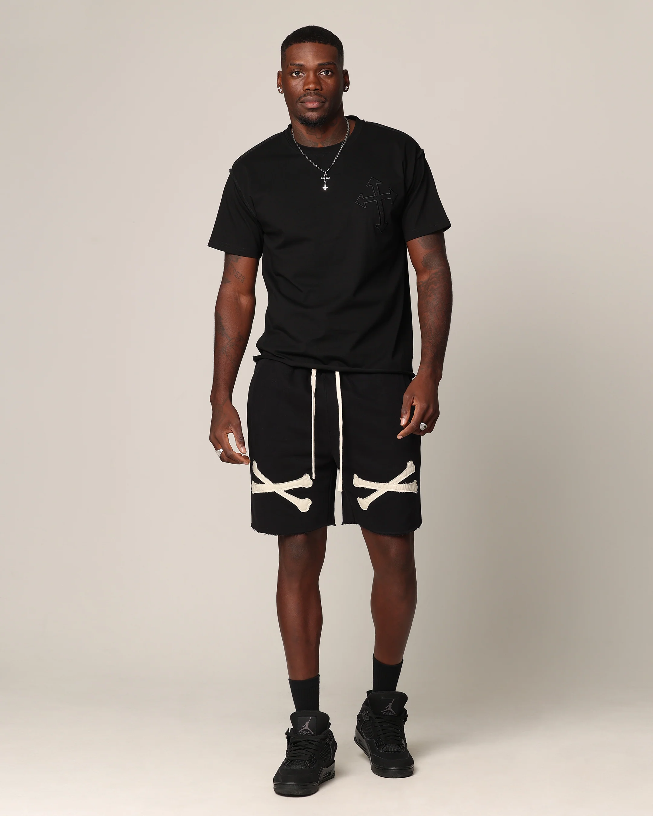 Saint Morta Bxnes Sweat Shorts Black - Image 2