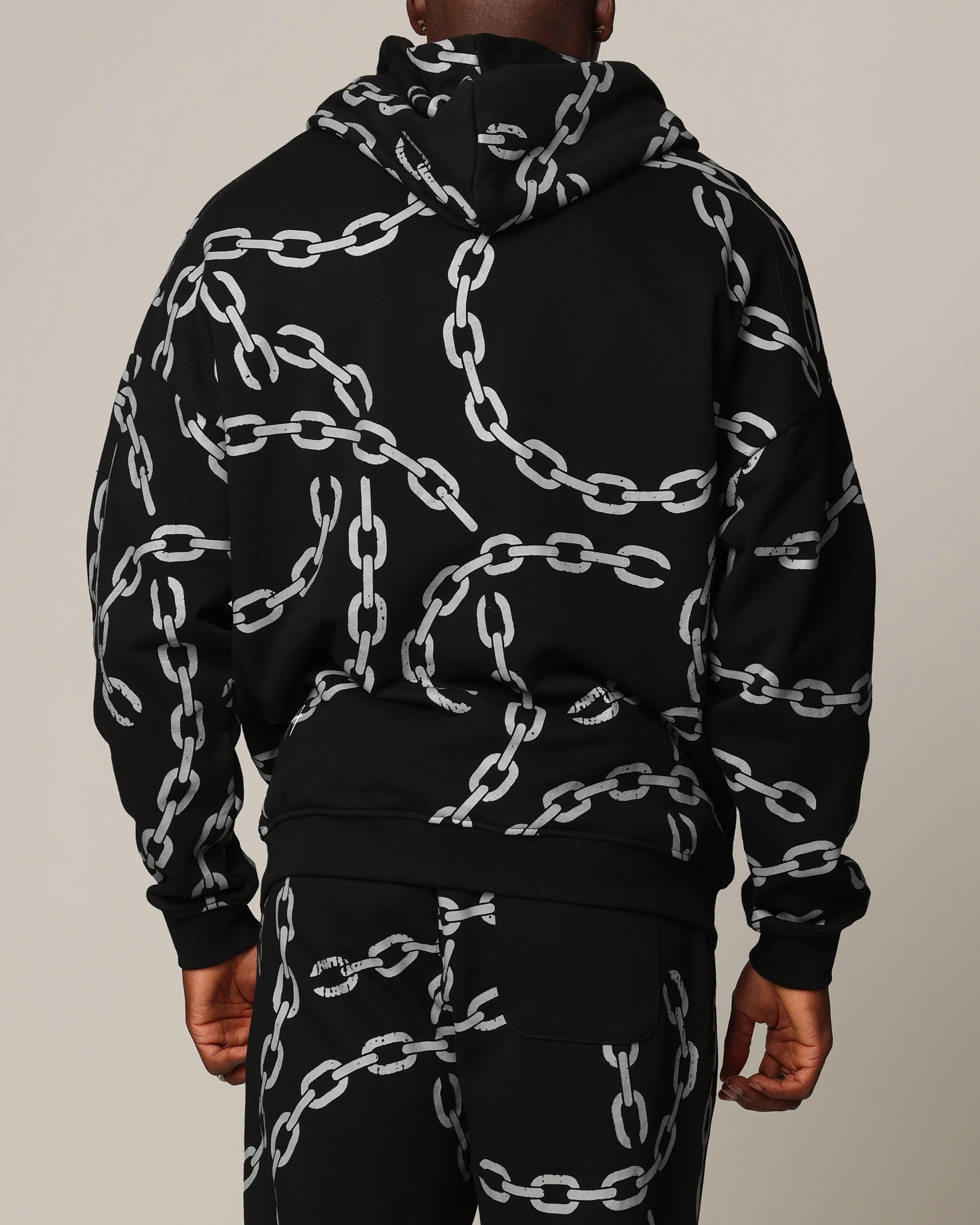 Saint Morta Chain Hoodie Black/Black - Image 3