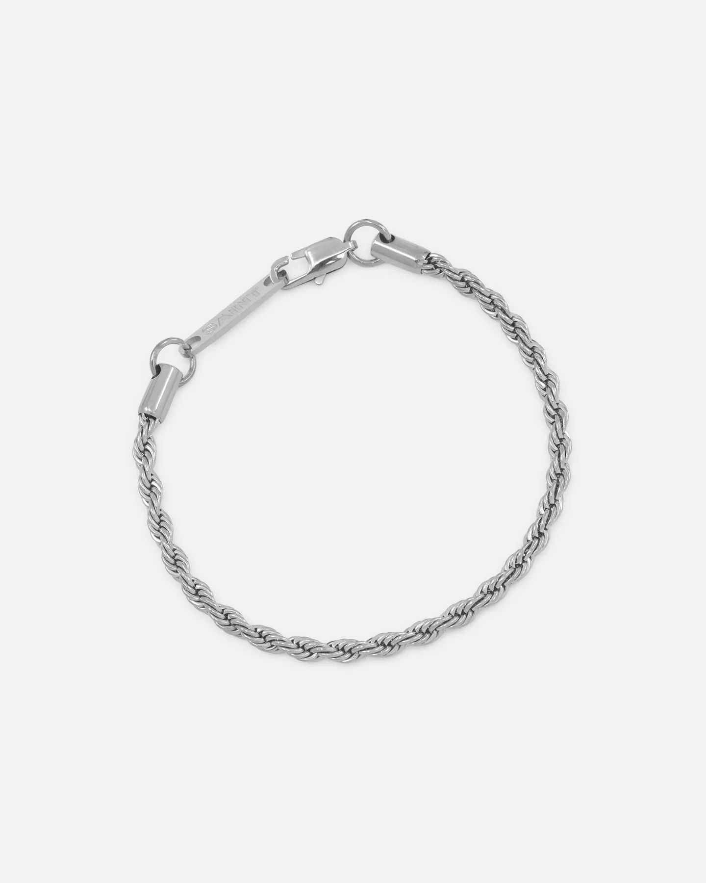 Saint Morta Cross Pendant Rope Chain & Bracelet Bundle White Gold - Image 3