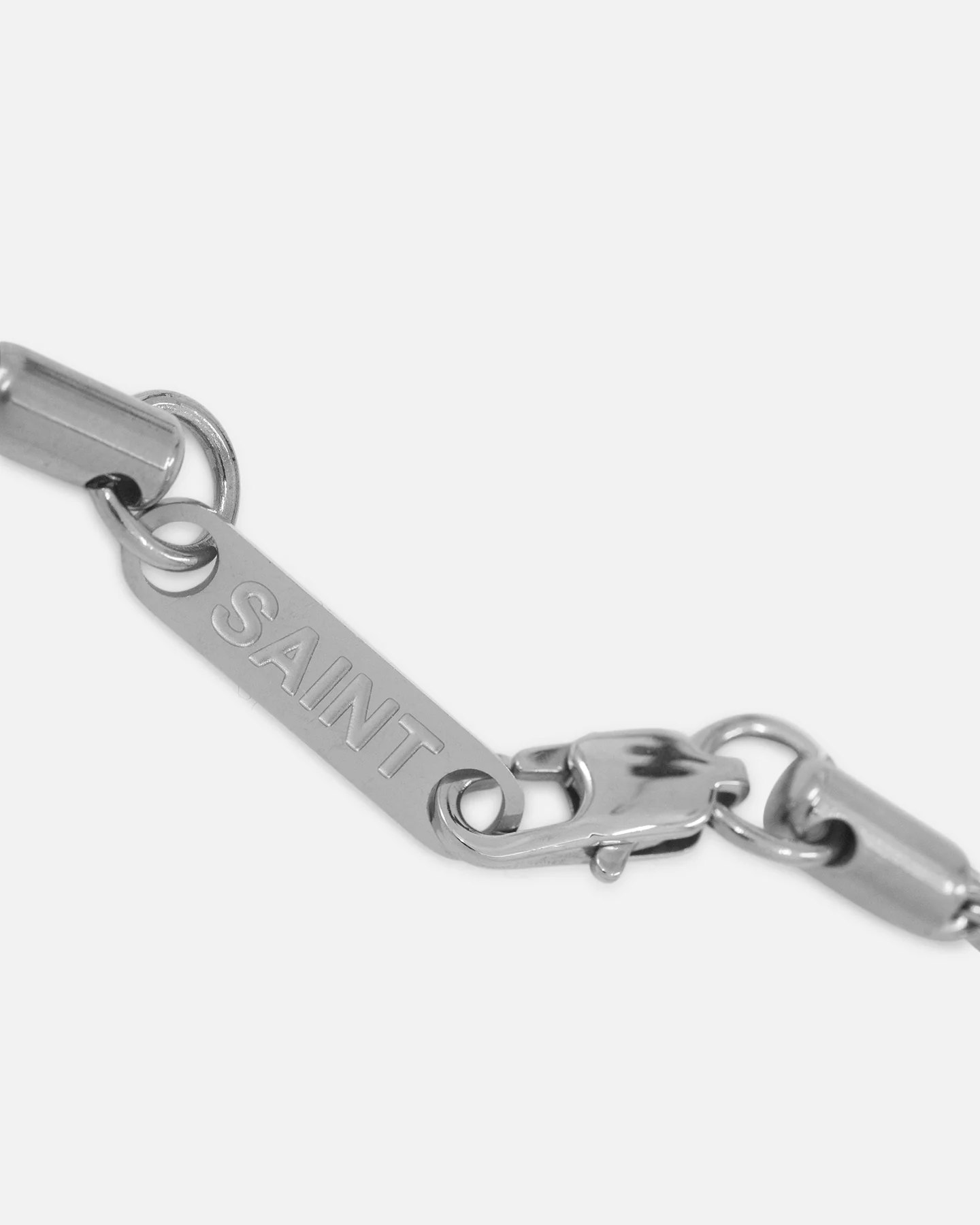 Saint Morta Cross Pendant Rope Chain & Bracelet Bundle White Gold - Image 8