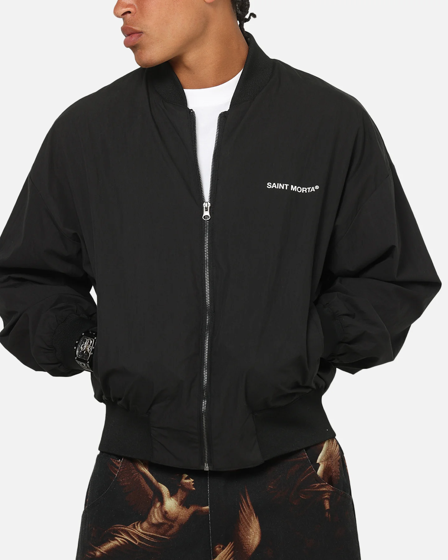 Saint Morta Crossbearer Bomber Jacket Black - Image 8