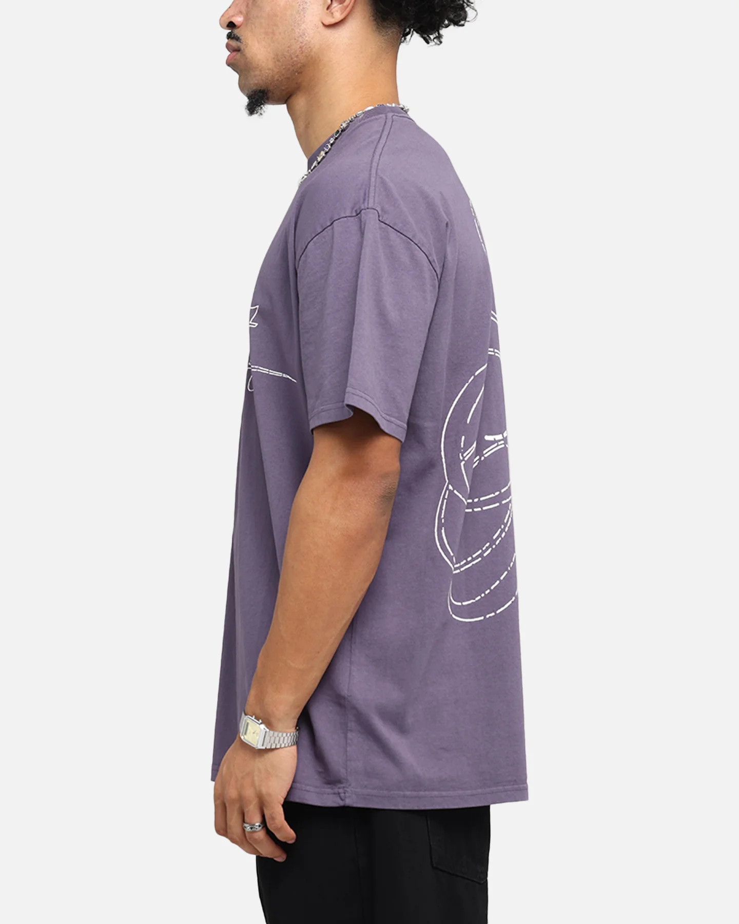 Saint Morta Cursive Boxy T-Shirt Purple - Image 6
