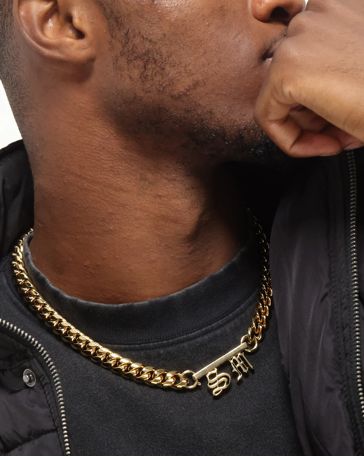 Saint Morta Custom Alpha 2 Letter Chain Gold - Image 2