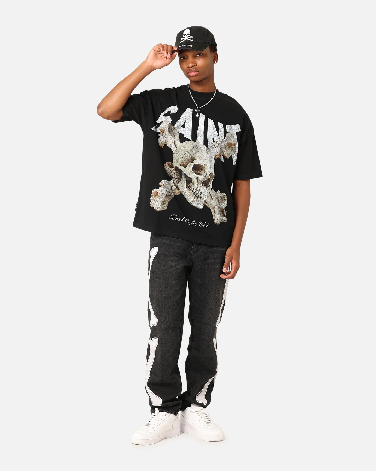Saint Morta Dead Coffin Club Boxy T-Shirt Black - Image 7