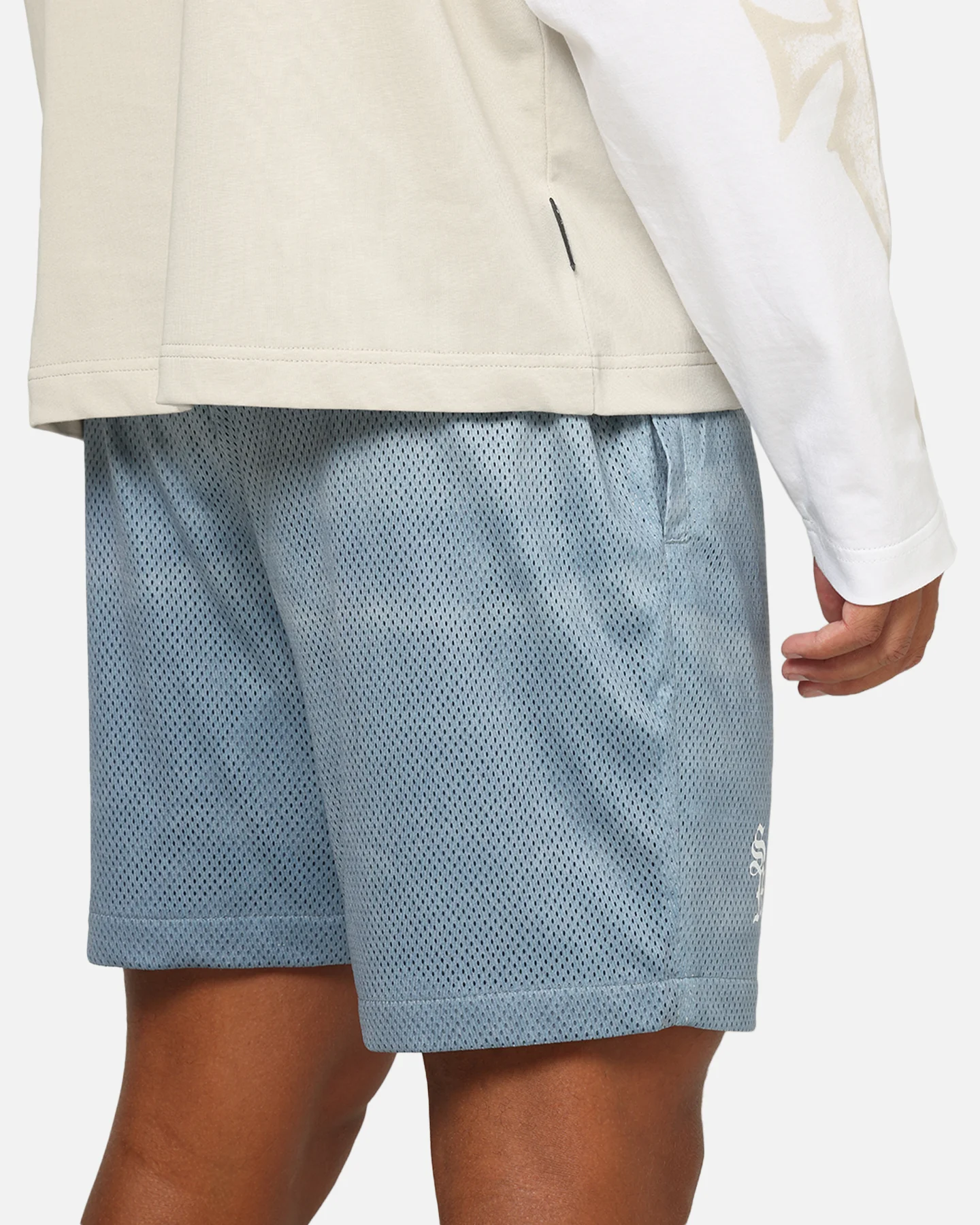 Saint Morta Dead Wash Mesh Shorts Denim Blue - Image 3