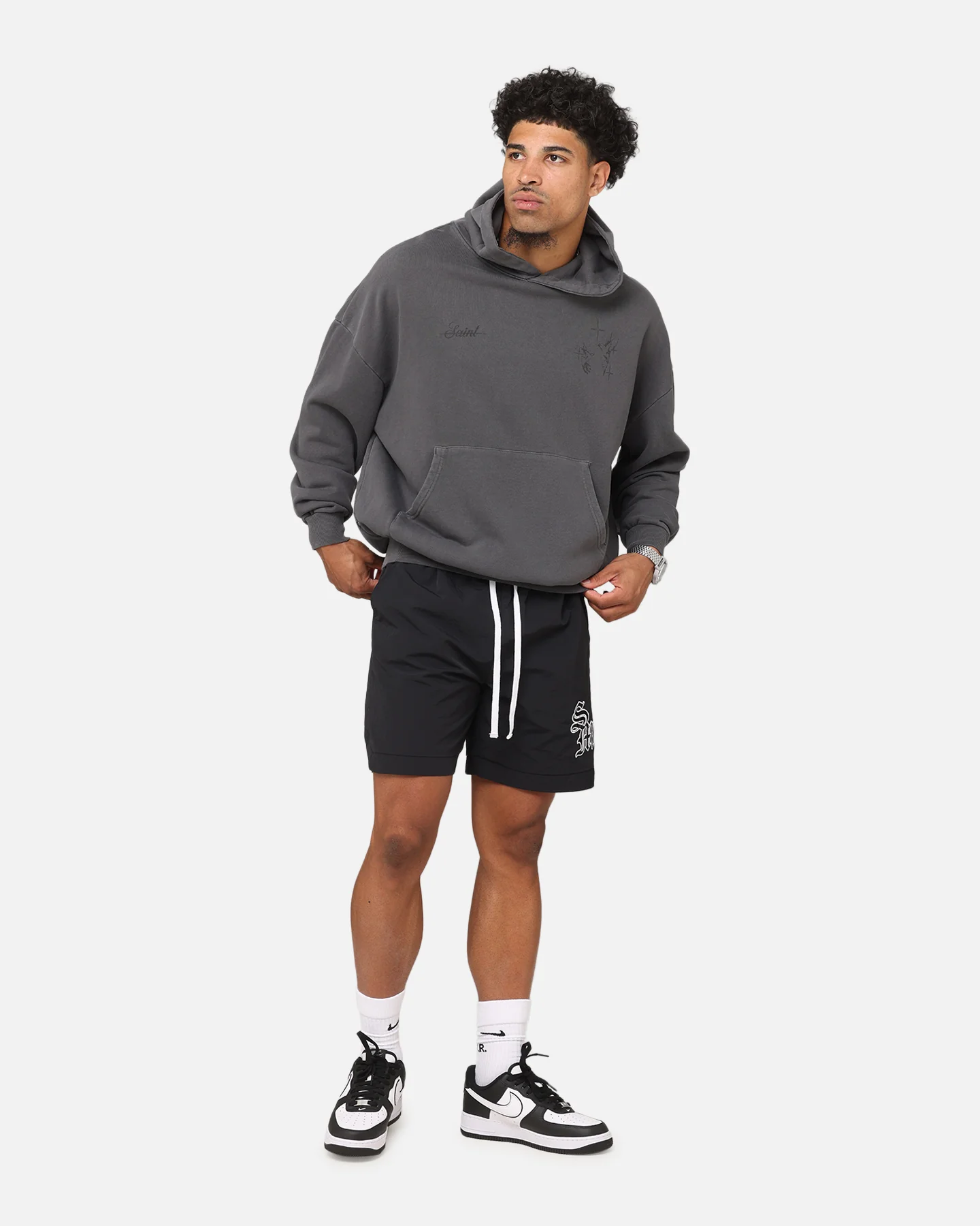 Saint Morta Destiny Rising Boxy Hoodie Washed Black - Image 4