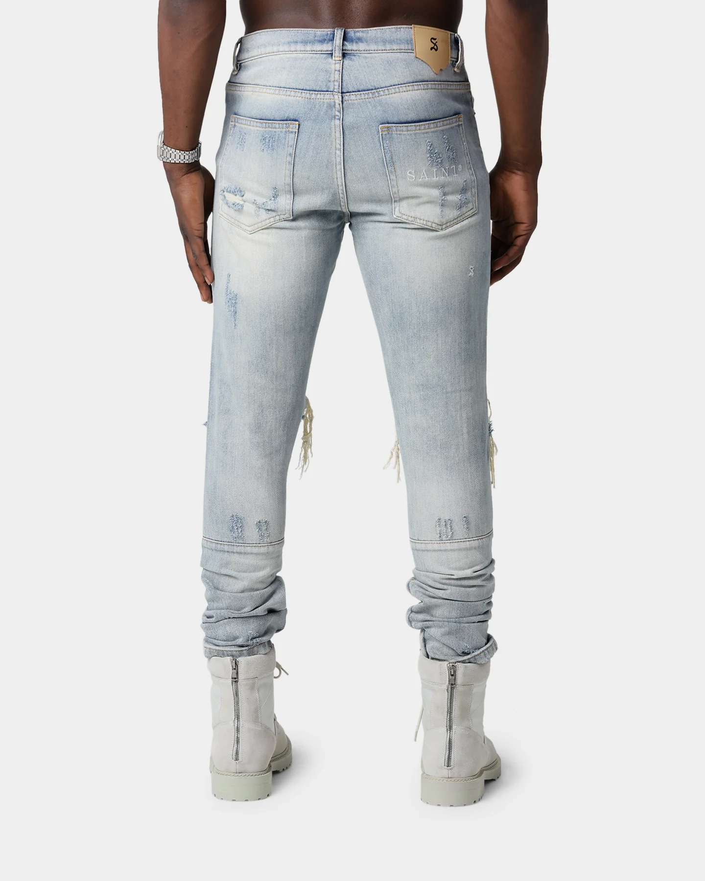 Saint Morta Destroyer Distressed Jeans Vintage Blue - Image 5