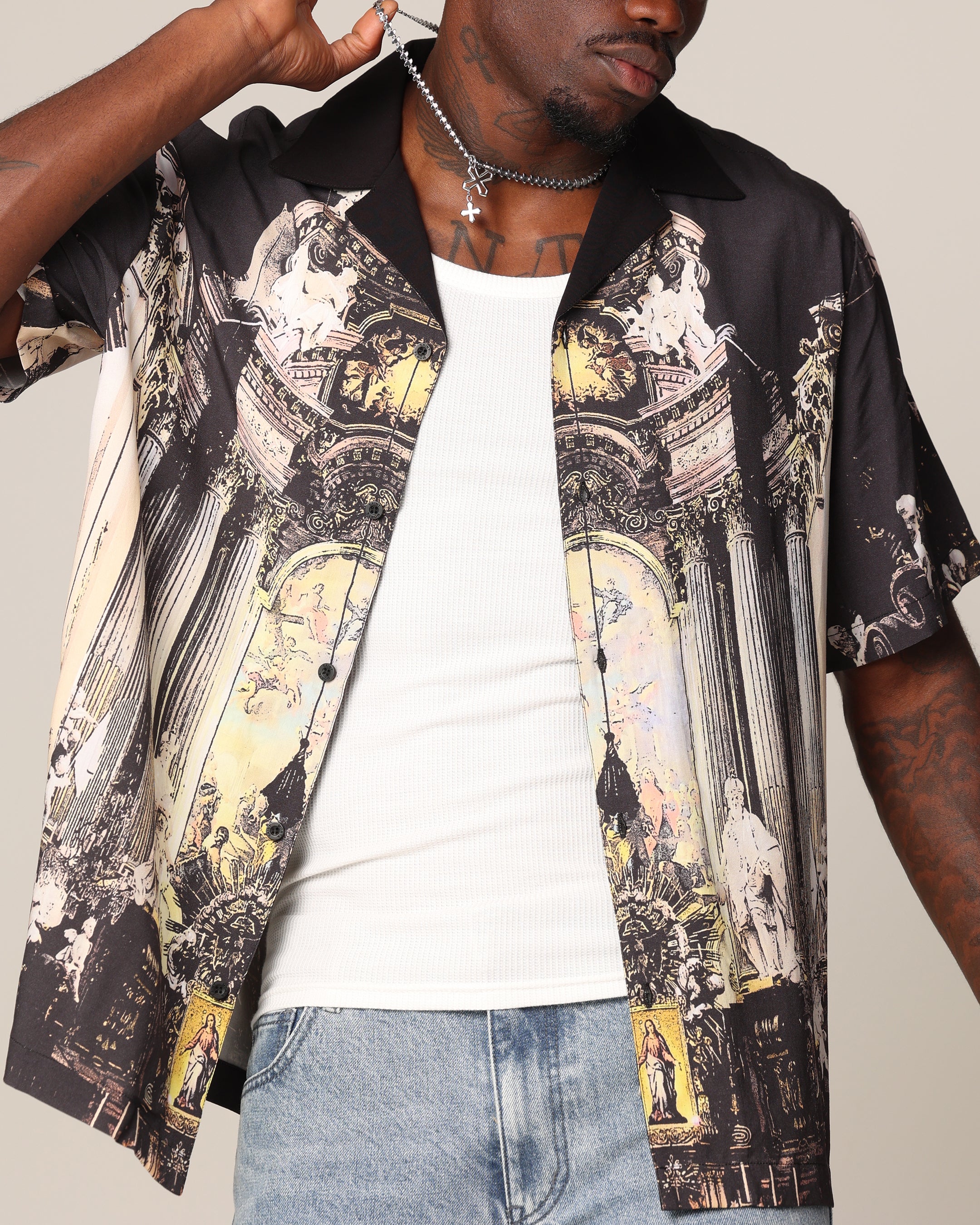 Saint Morta Divine Reverence Button Up Shirt Multi - Image 6