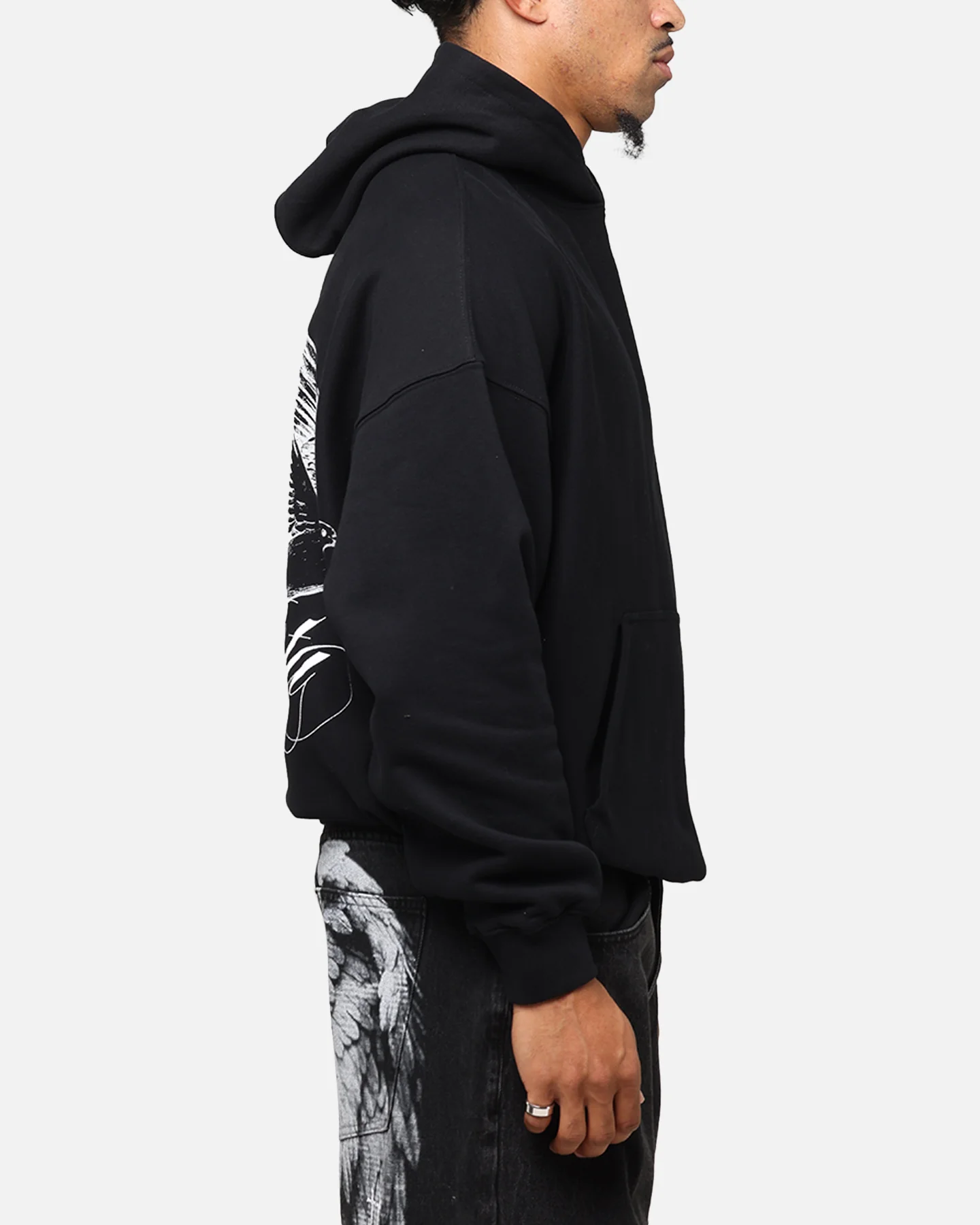 Saint Morta Doves Boxy Hoodie Black - Image 5