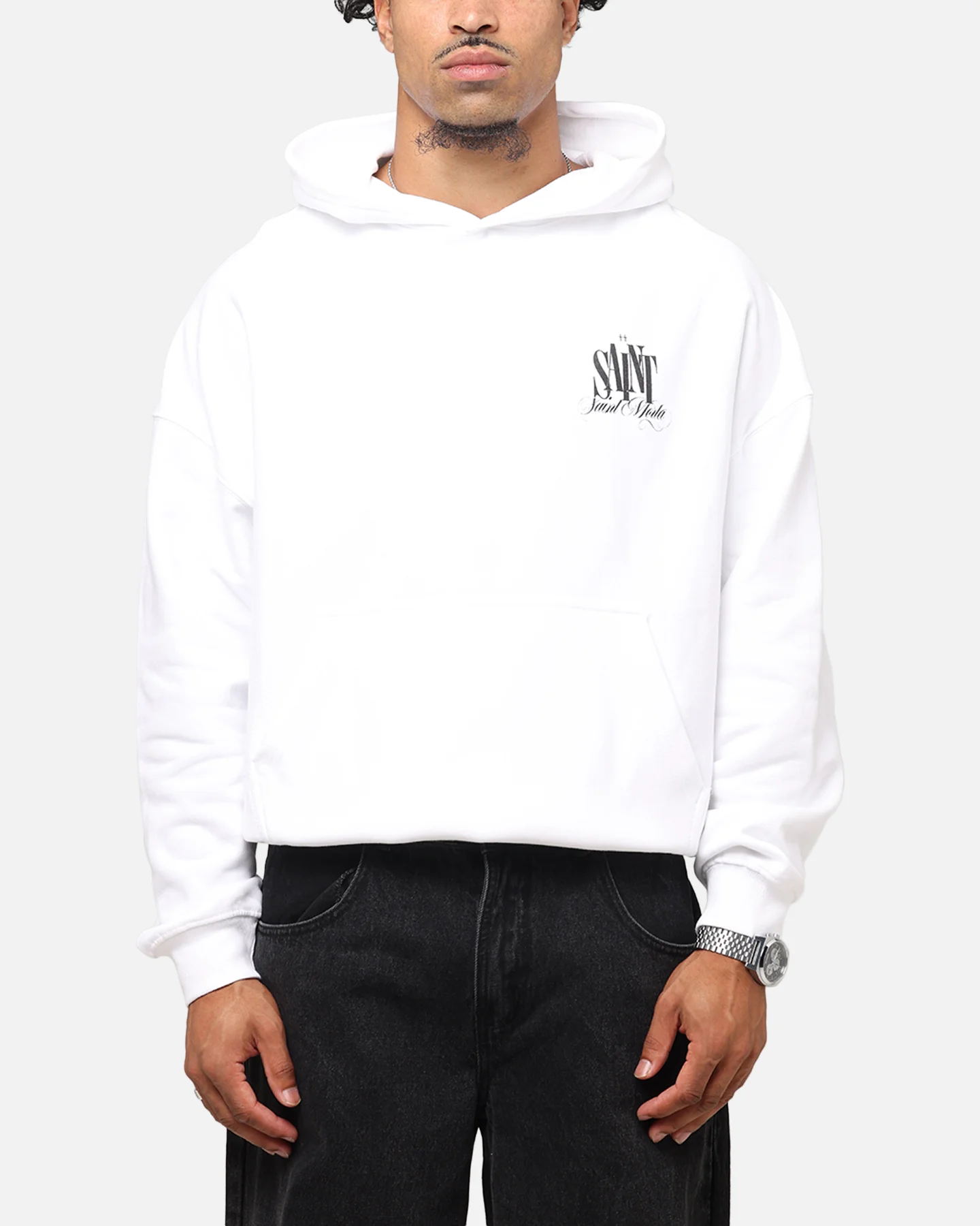 Saint Morta Doves Boxy Hoodie White - Image 2