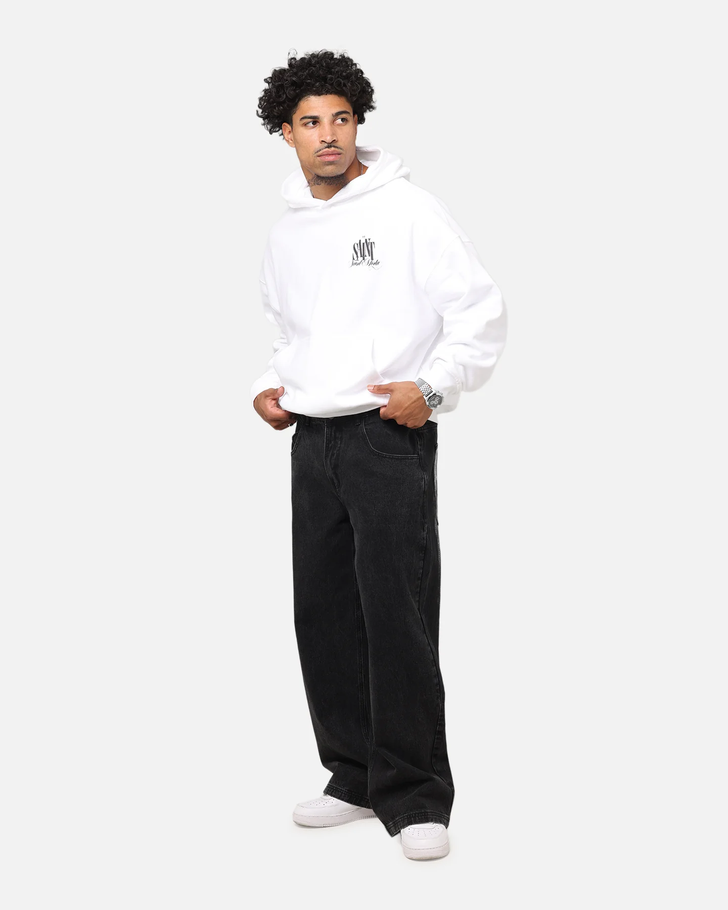 Saint Morta Doves Boxy Hoodie White - Image 4