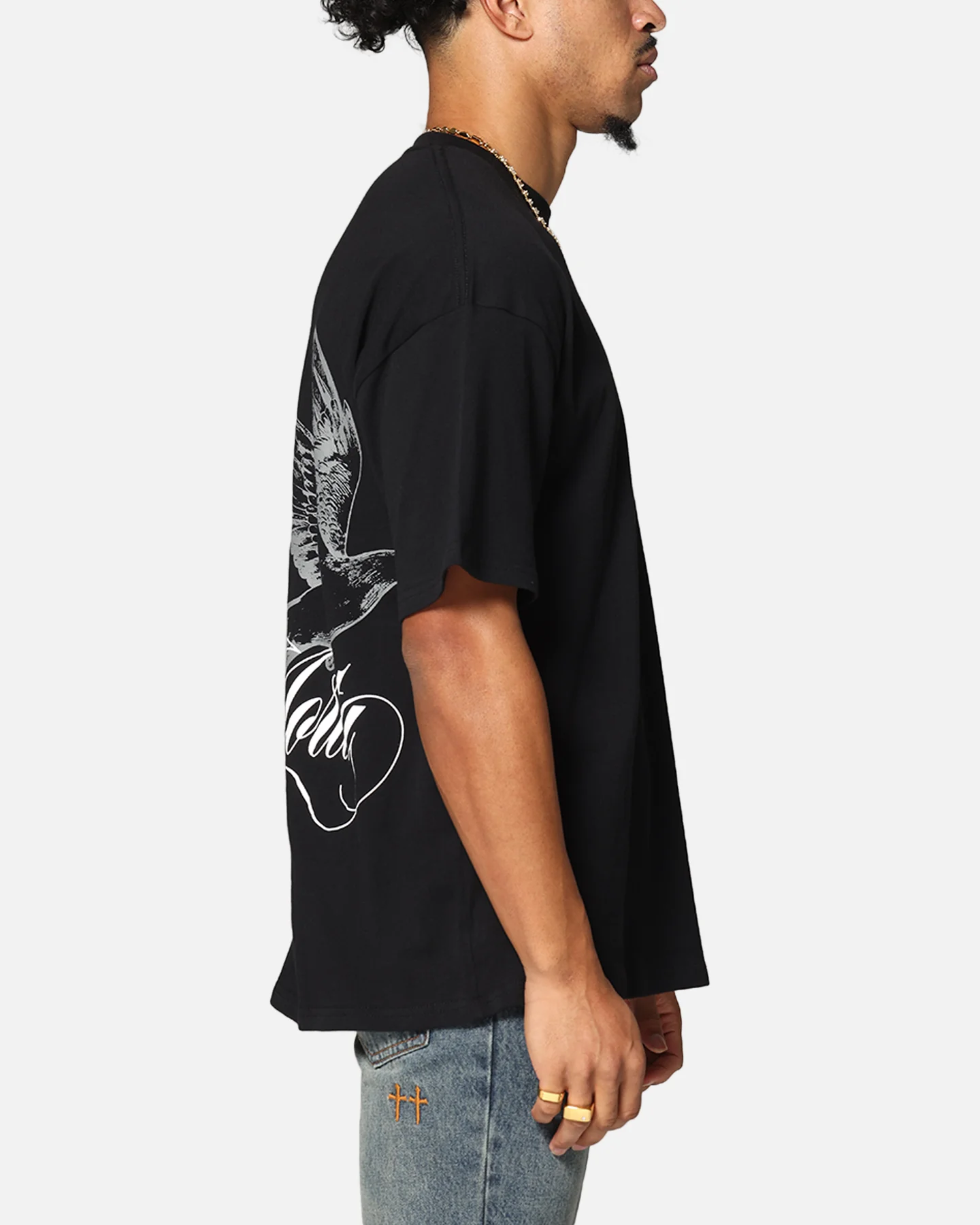 Saint Morta Dover Drop Shoulder T-Shirt Black - Image 5