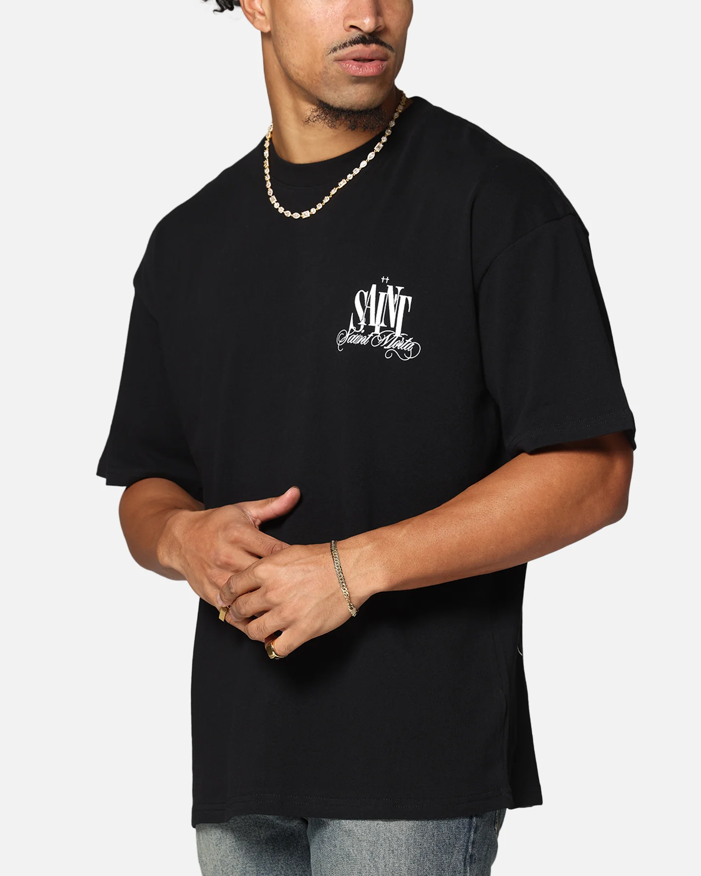Saint Morta Dover Drop Shoulder T-Shirt Black - Image 7