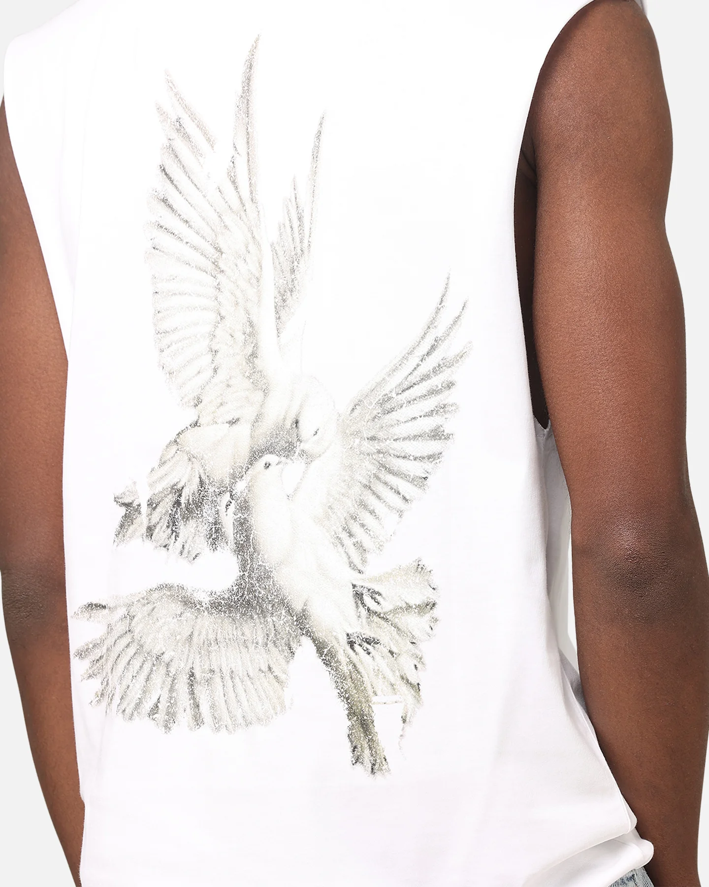 Saint Morta Doves Oversized Muscle T-Shirt White - Image 7