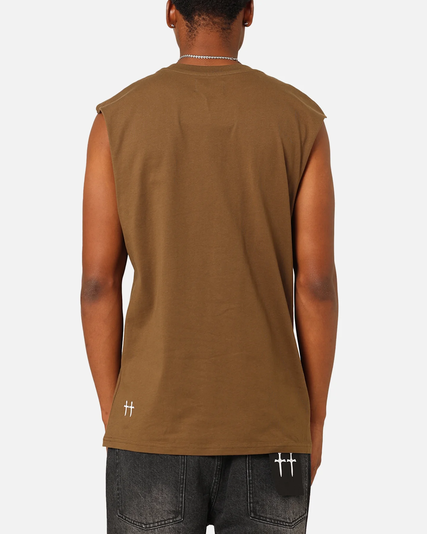 Saint Morta Emblem Muscle T-Shirt Army Green - Image 3