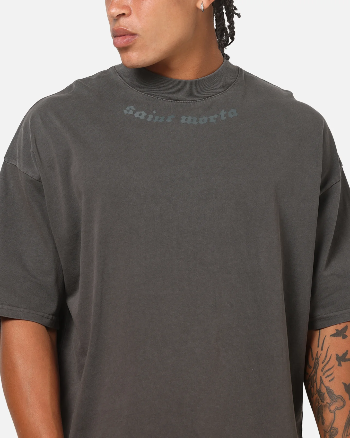 Saint Morta Fade Away Boxy T-Shirt Black Wash - Image 6
