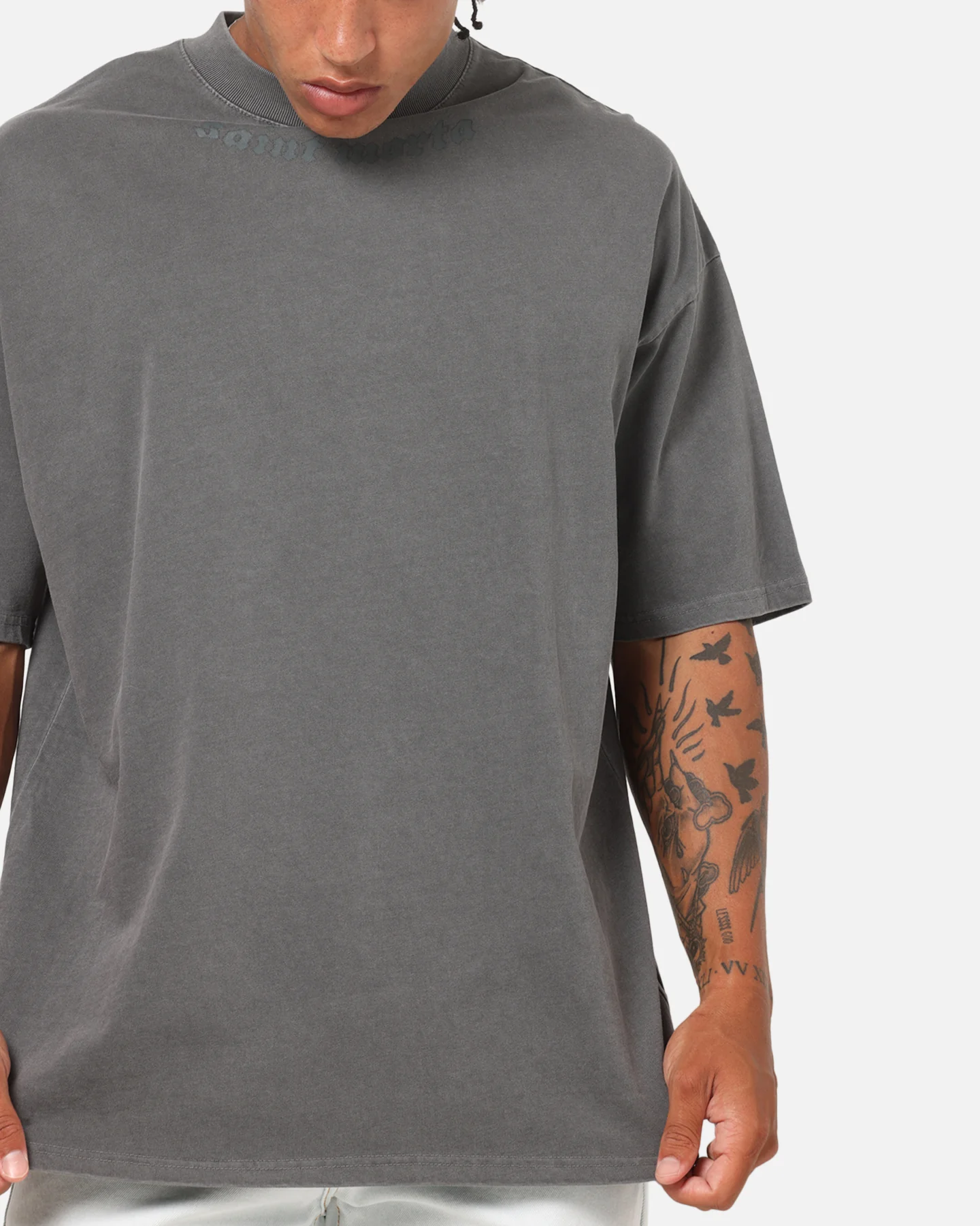 Saint Morta Fade Away Boxy T-Shirt Washed Charcoal - Image 6