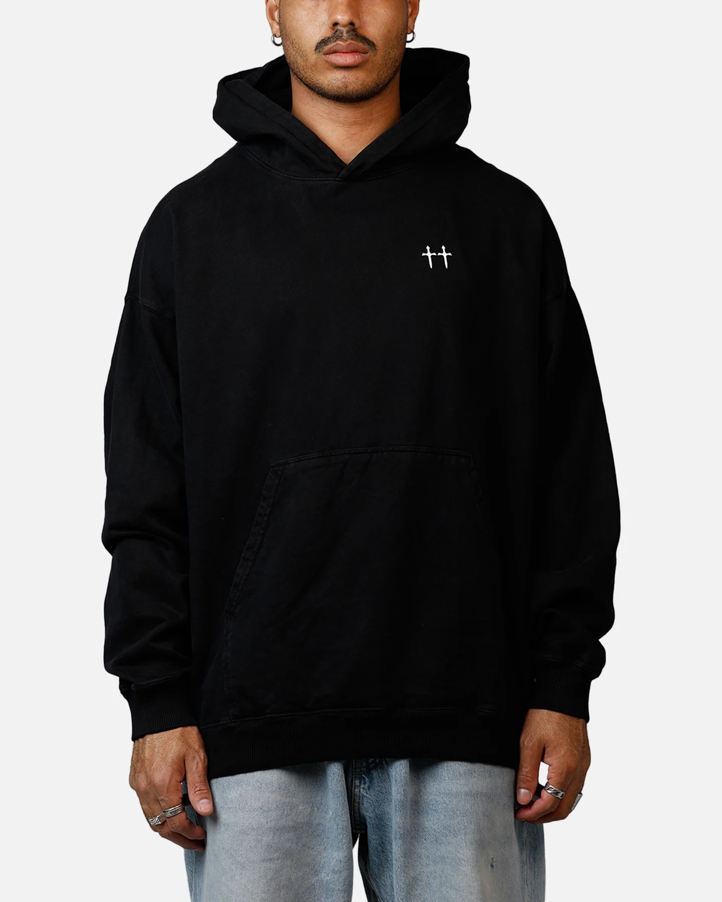 Saint Morta Fallen Rising Boxy Hoodie Black - Image 2
