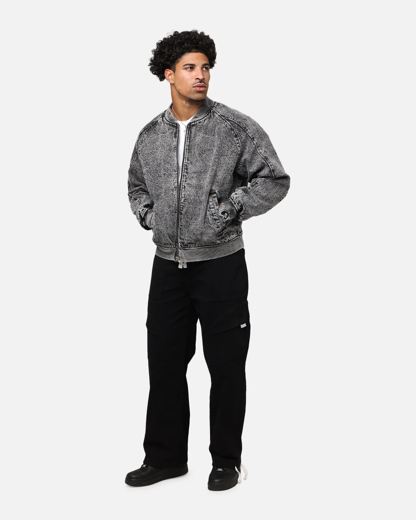 Saint Morta Flight Denim Jacket Black Stonewash - Image 2