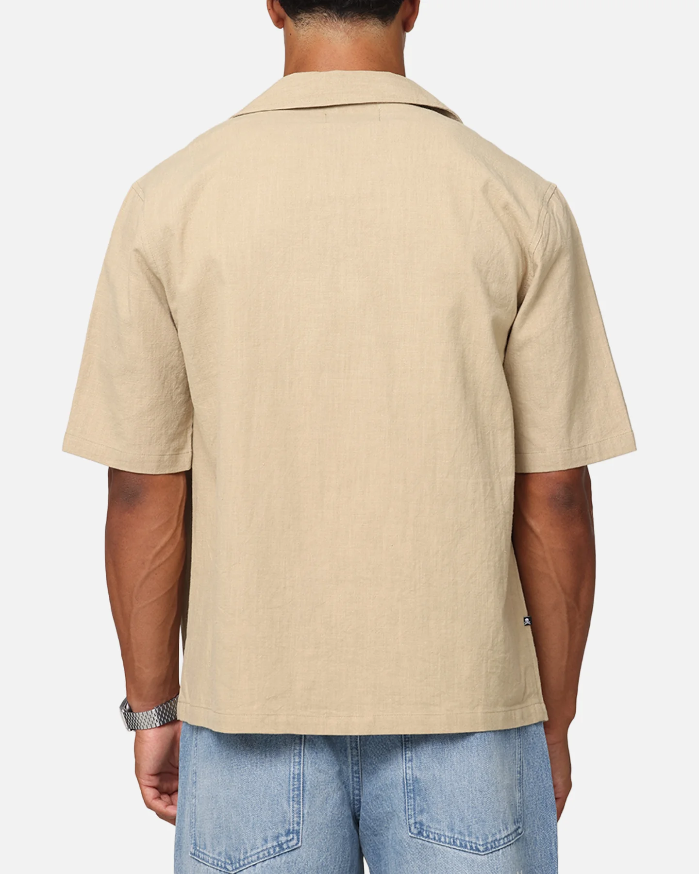 Saint Morta Flocka Button Up Shirt Tan - Image 3