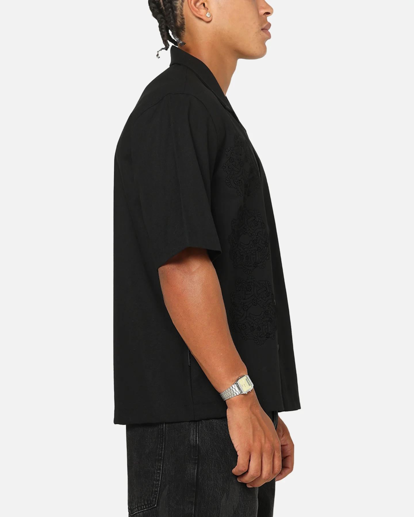 Saint Morta Gardenia Button Up Shirt Black/Black - Image 4
