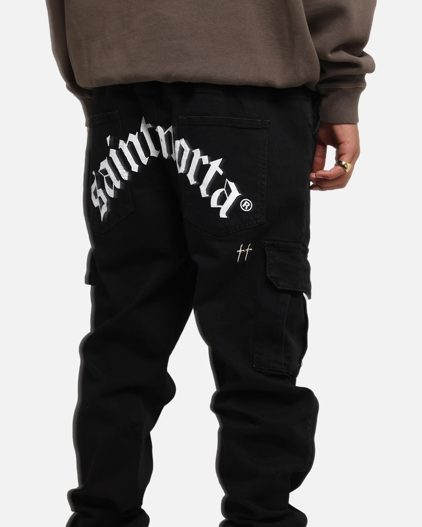 Saint Morta Gothic Cargo Joggers Black Shadow - Image 5