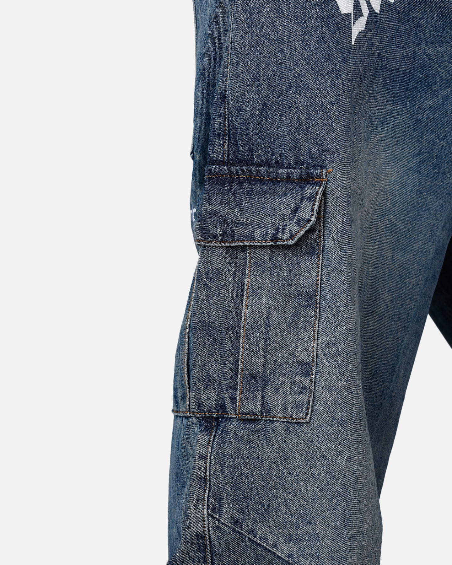 Saint Morta Gothic Denim Cargo Pants Dirty Denim - Image 8